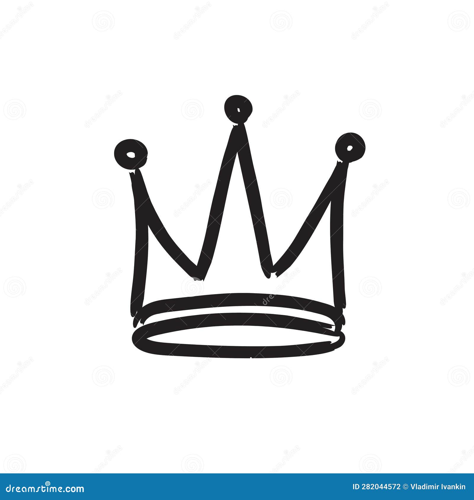 Vector Crown Icon Hand Drawn Style Stock Vector - Illustration of black ...