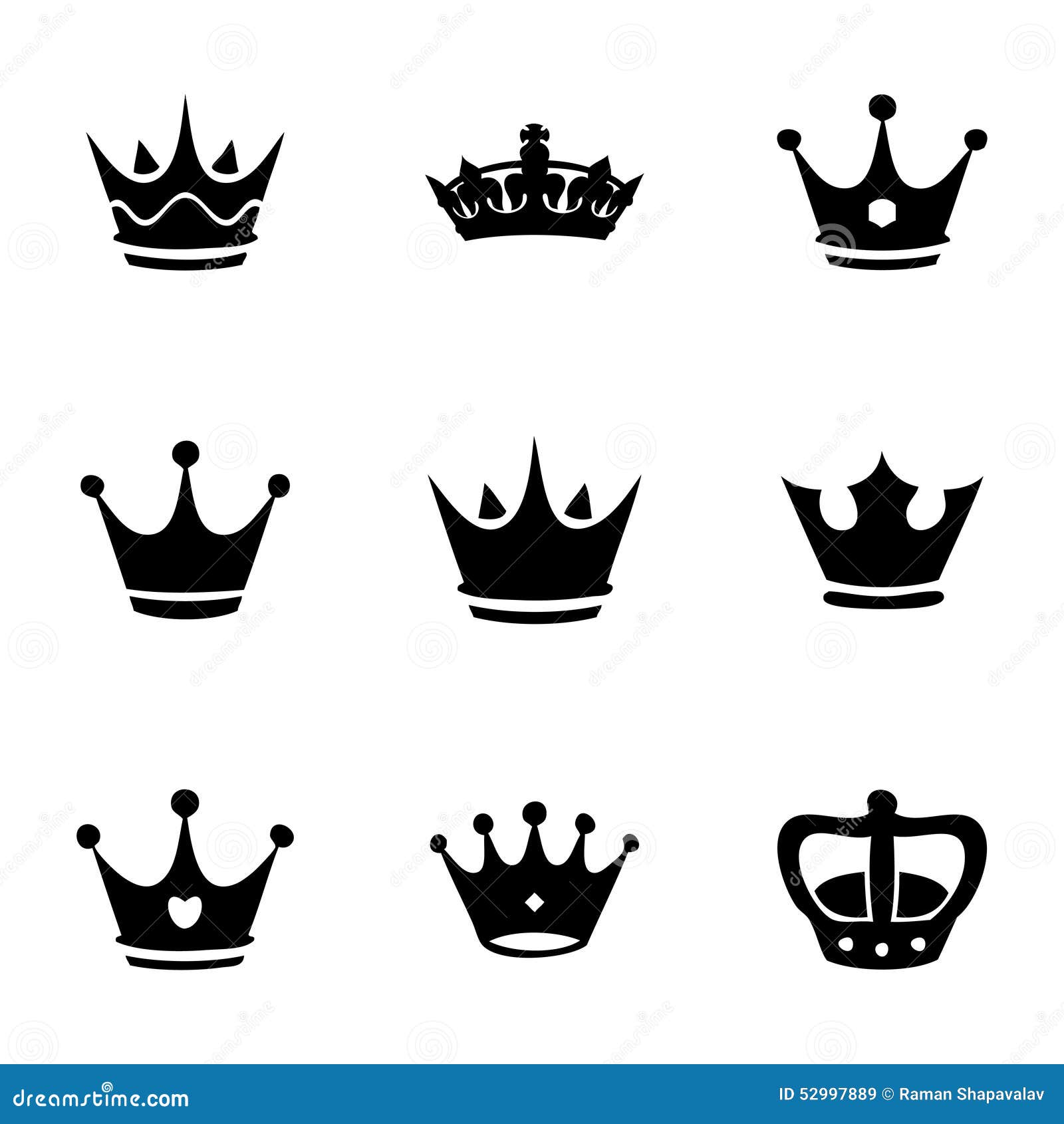 Vector Crown Icons Set Stock Vector - Image: 52997889