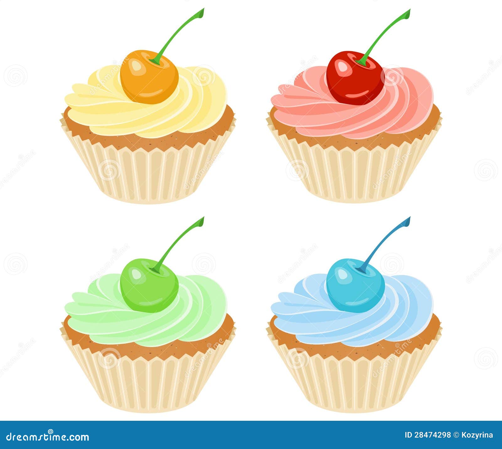 Vector cupcakes stock vector. Illustration of pink, yellow - 28474298