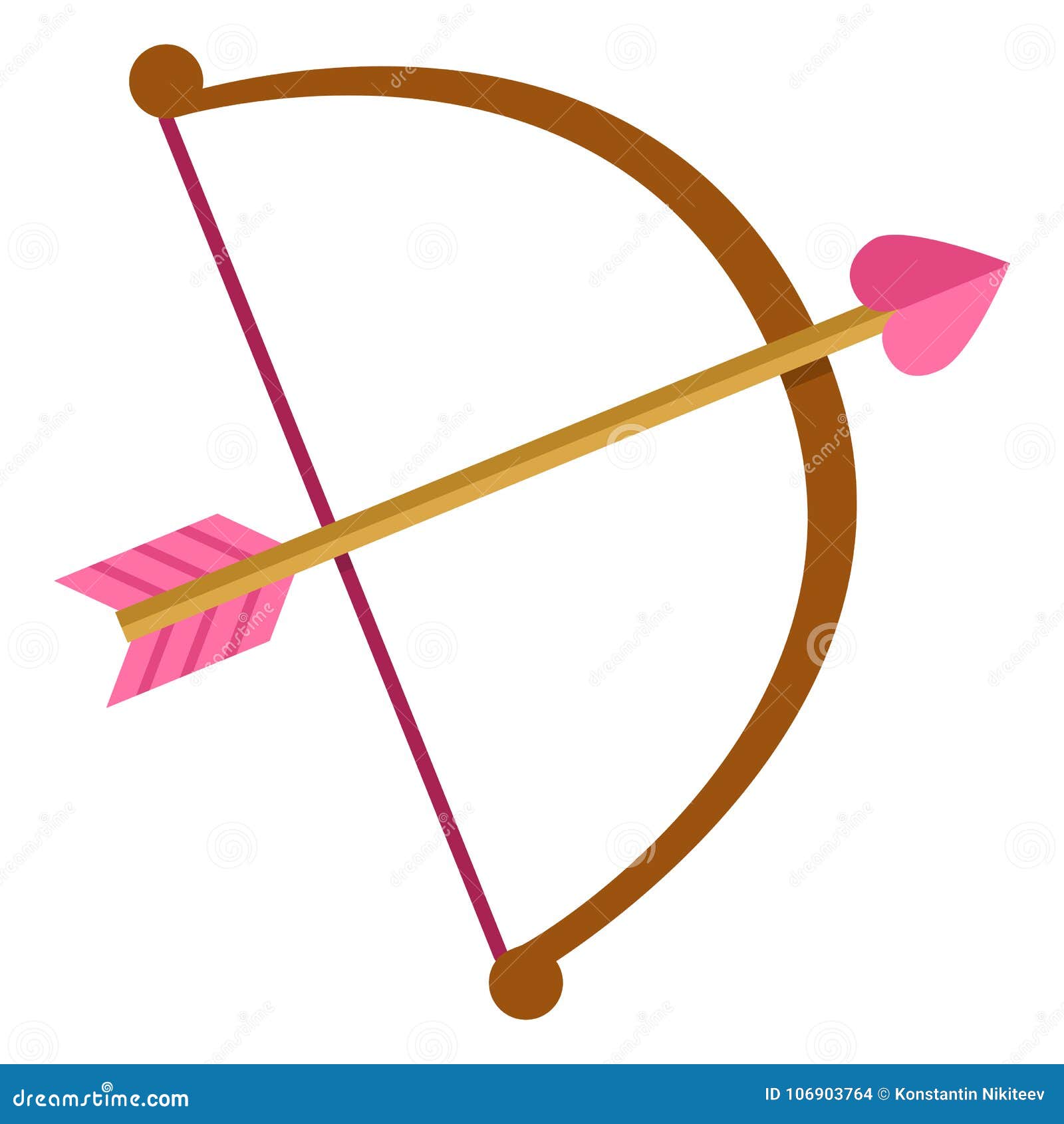 Vector Cupid Bow with Love Arrow Icon Stock Vector Illustration of archery, decoration 106903764