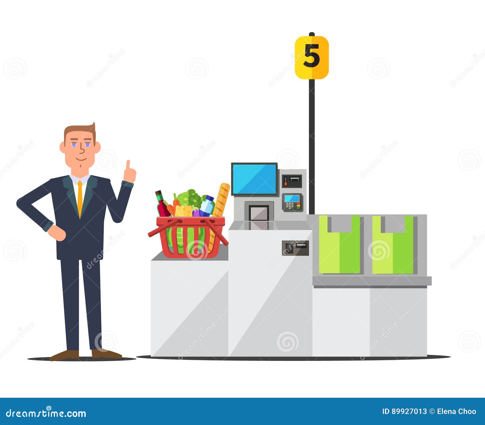  customer using self checkout