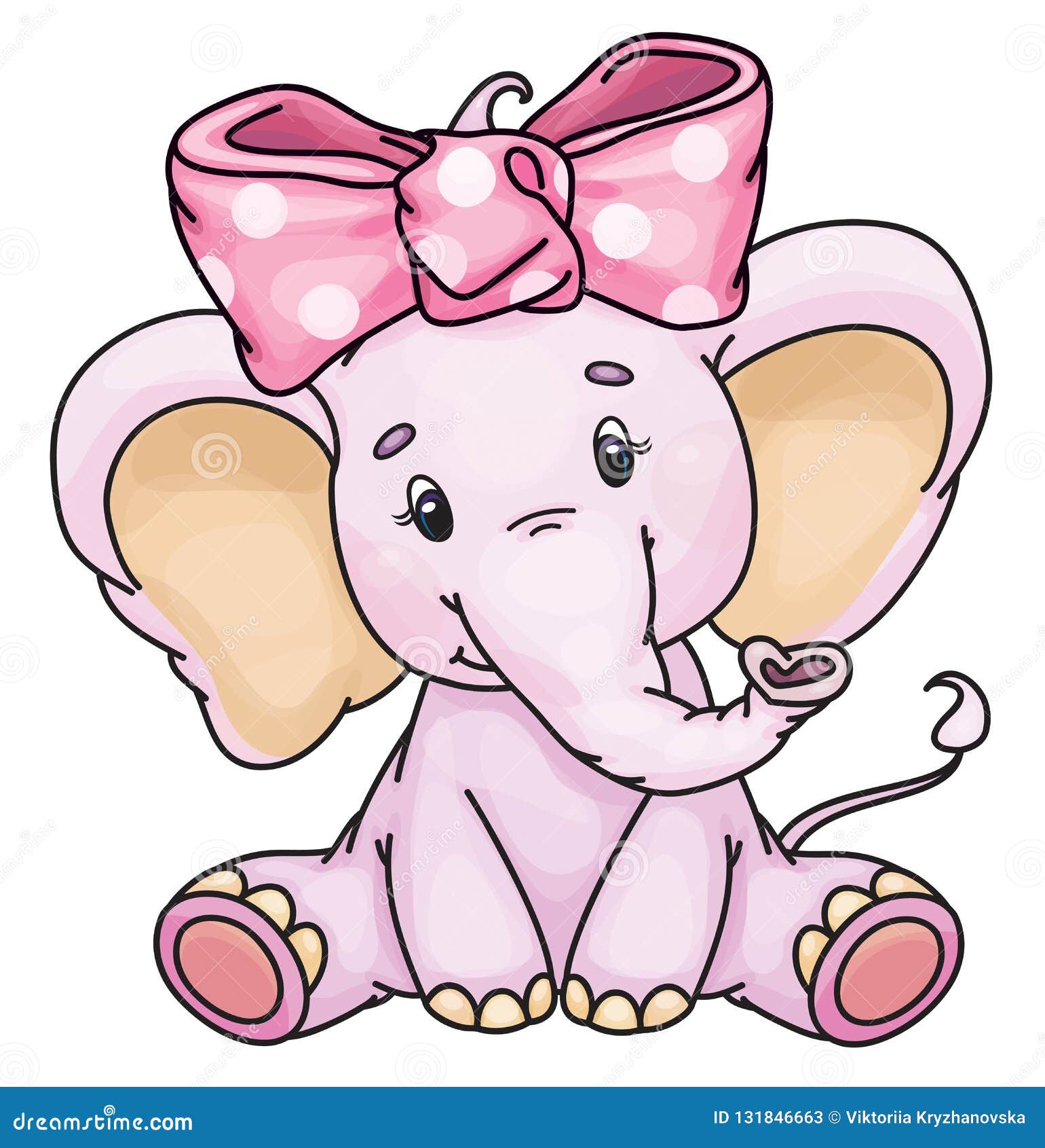 Download Vector cute baby elephant stock vector. Illustration of ...