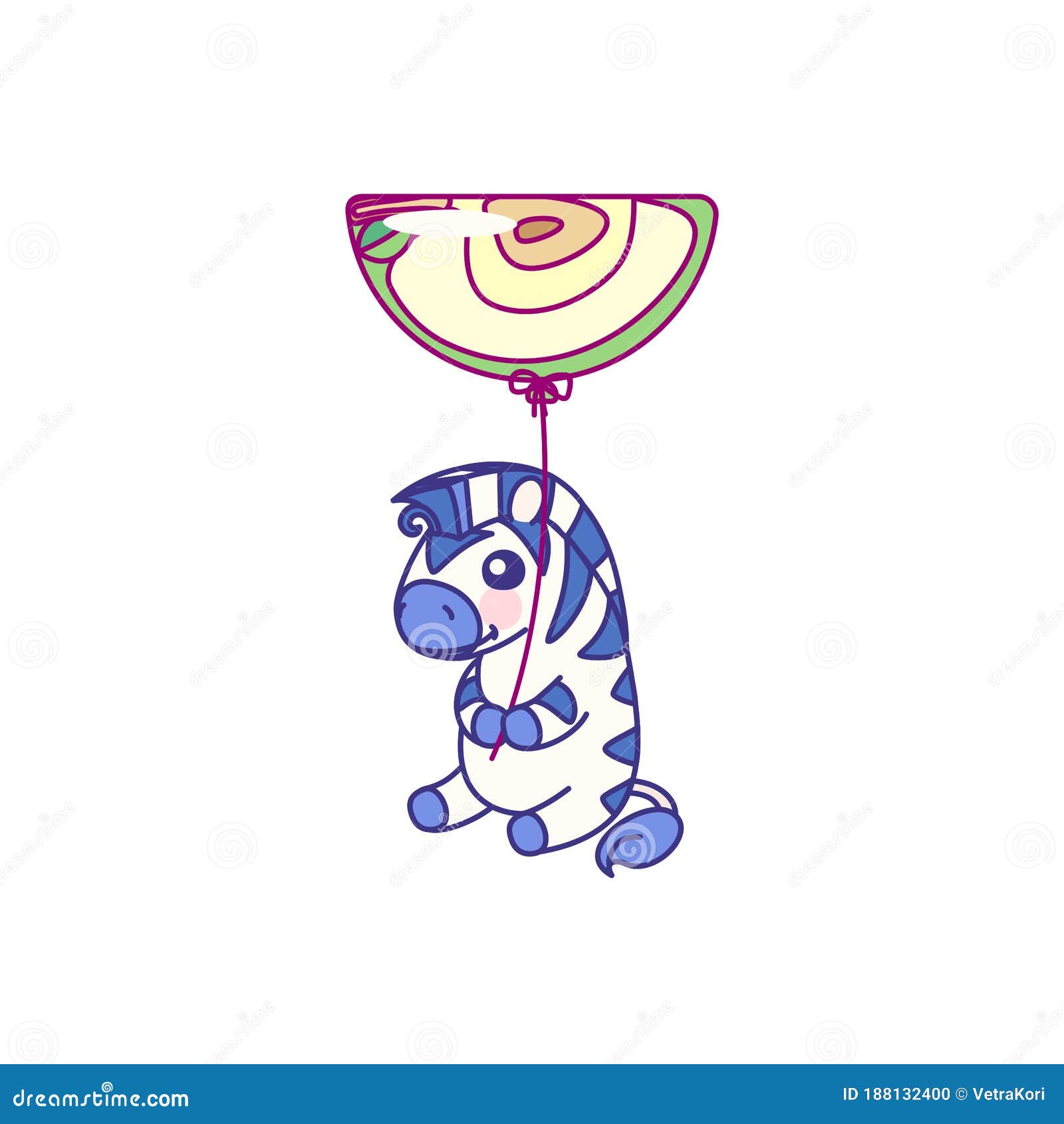 Download Vector Cute Baby Striped Zebra Stock Vector - Illustration of fruit, drawing: 188132400