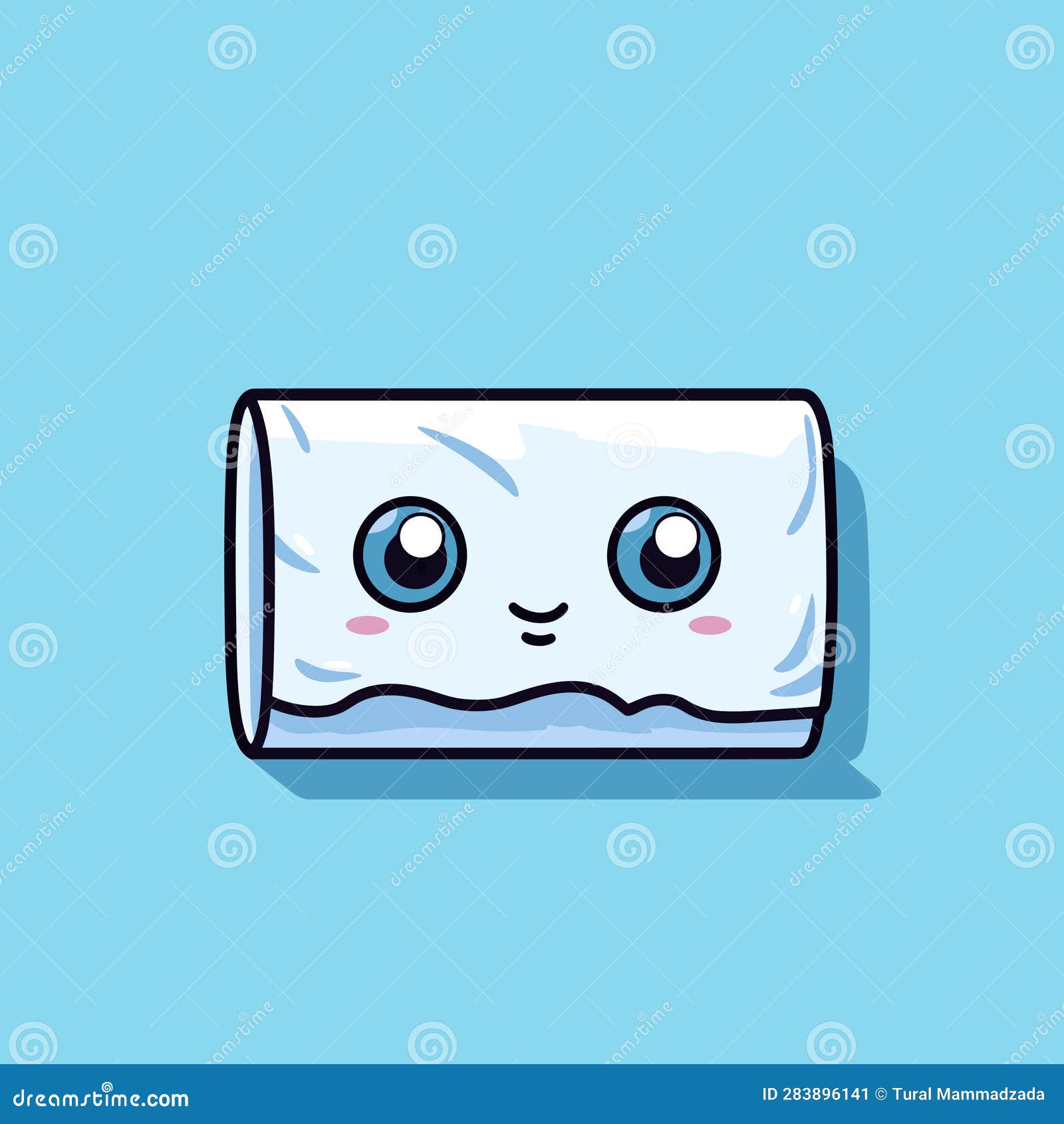 Vector of a Cute Cartoon Toilet Paper Roll with Eyes Stock Vector