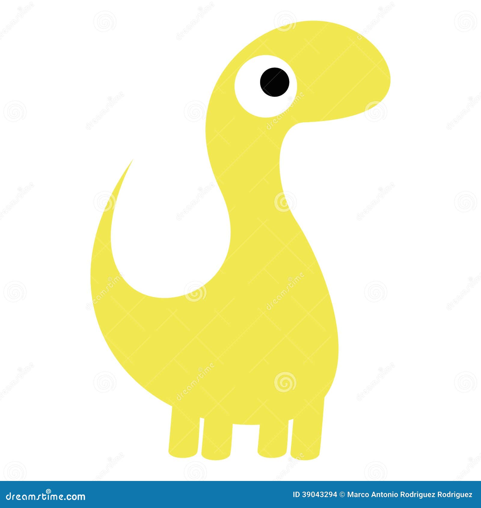 A Vector Cute Cartoon Yellow Dinosaur Isolated Stock Vector