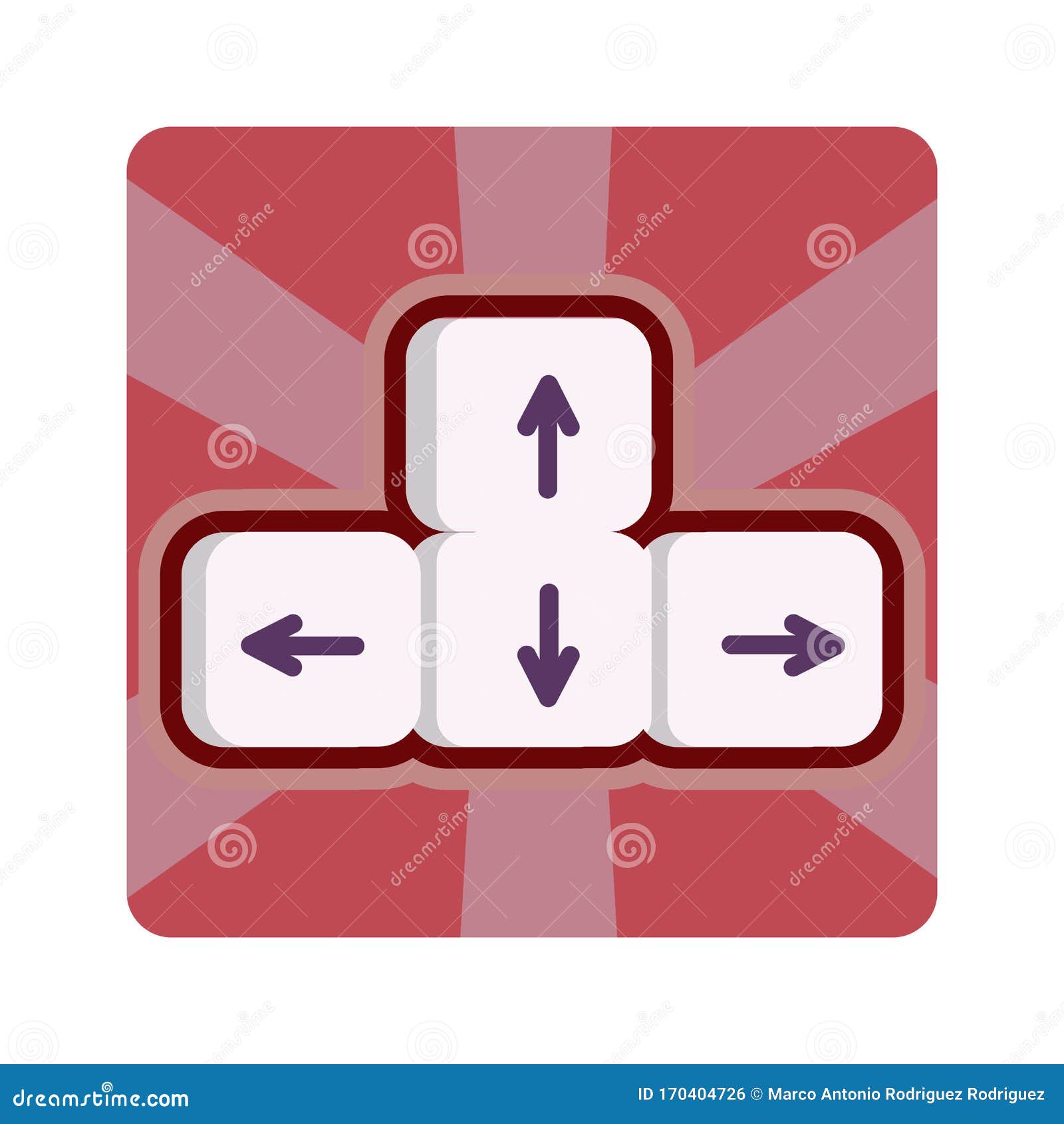 Vector Cute Keyboards Icon Colorful Isolated Stock Illustration