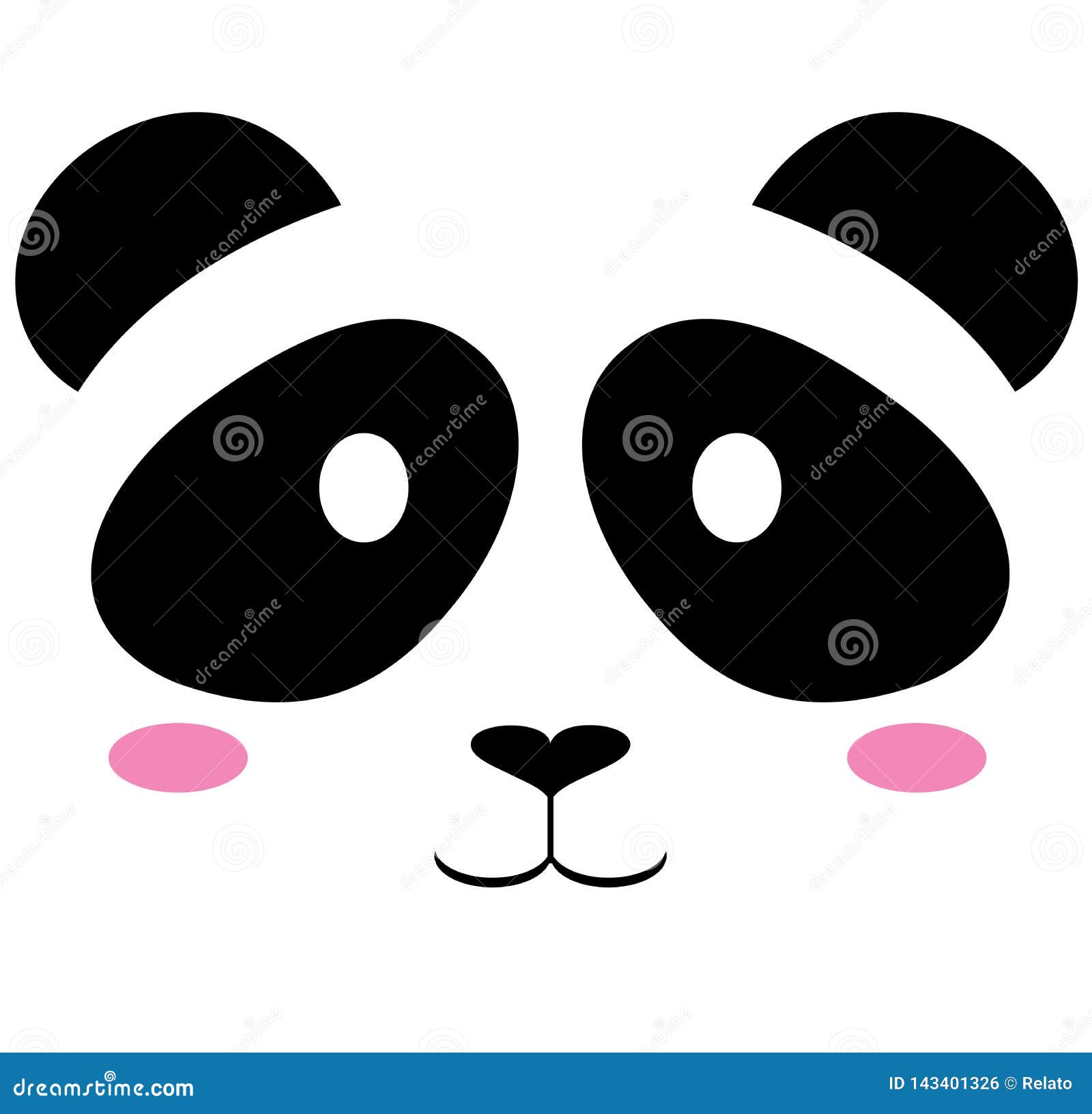 Panda Kawaii Panda with Heart Nose | Poster