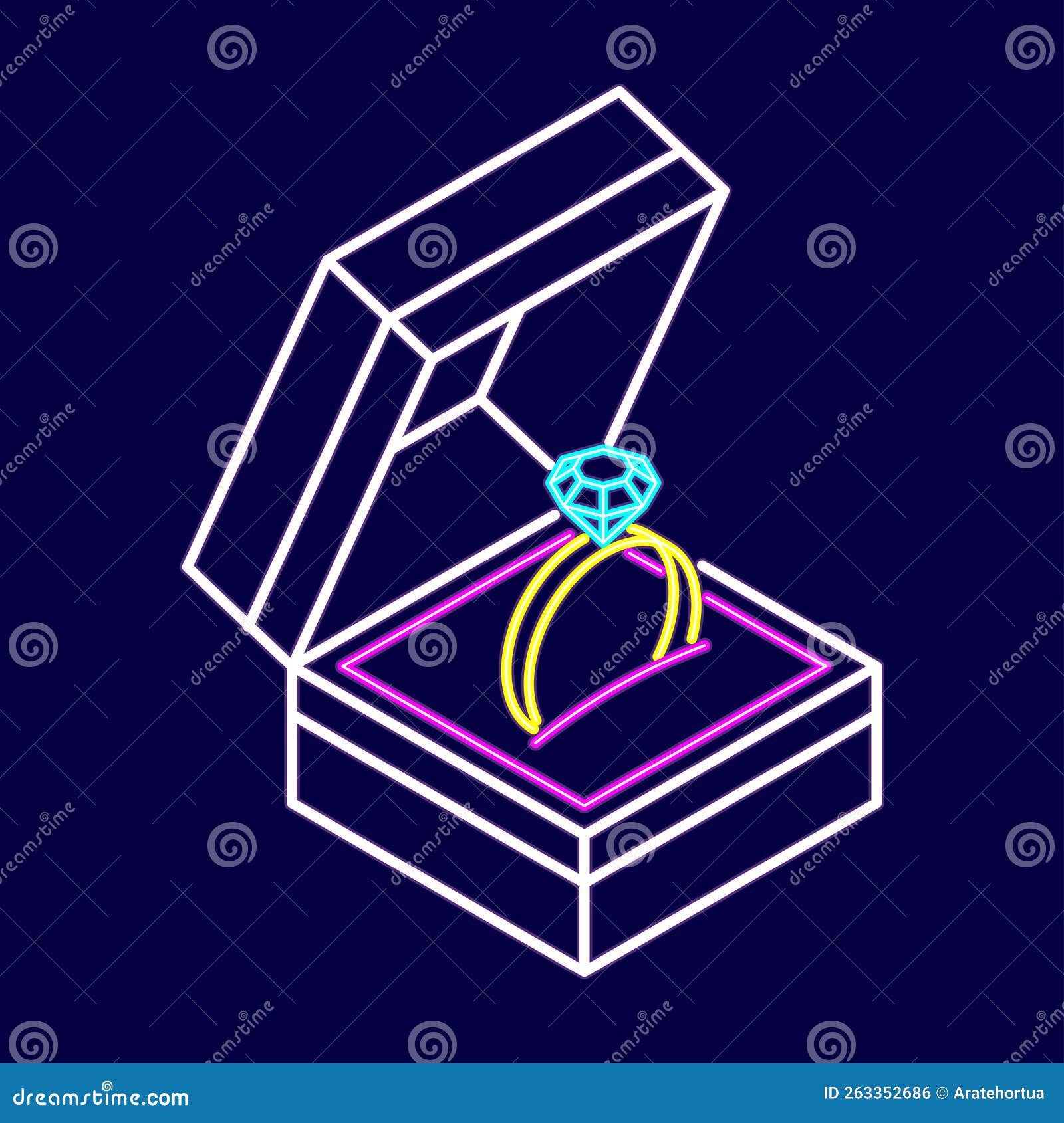 Vector Cute Ring in a Box Icon Isolated Stock Vector Illustration of