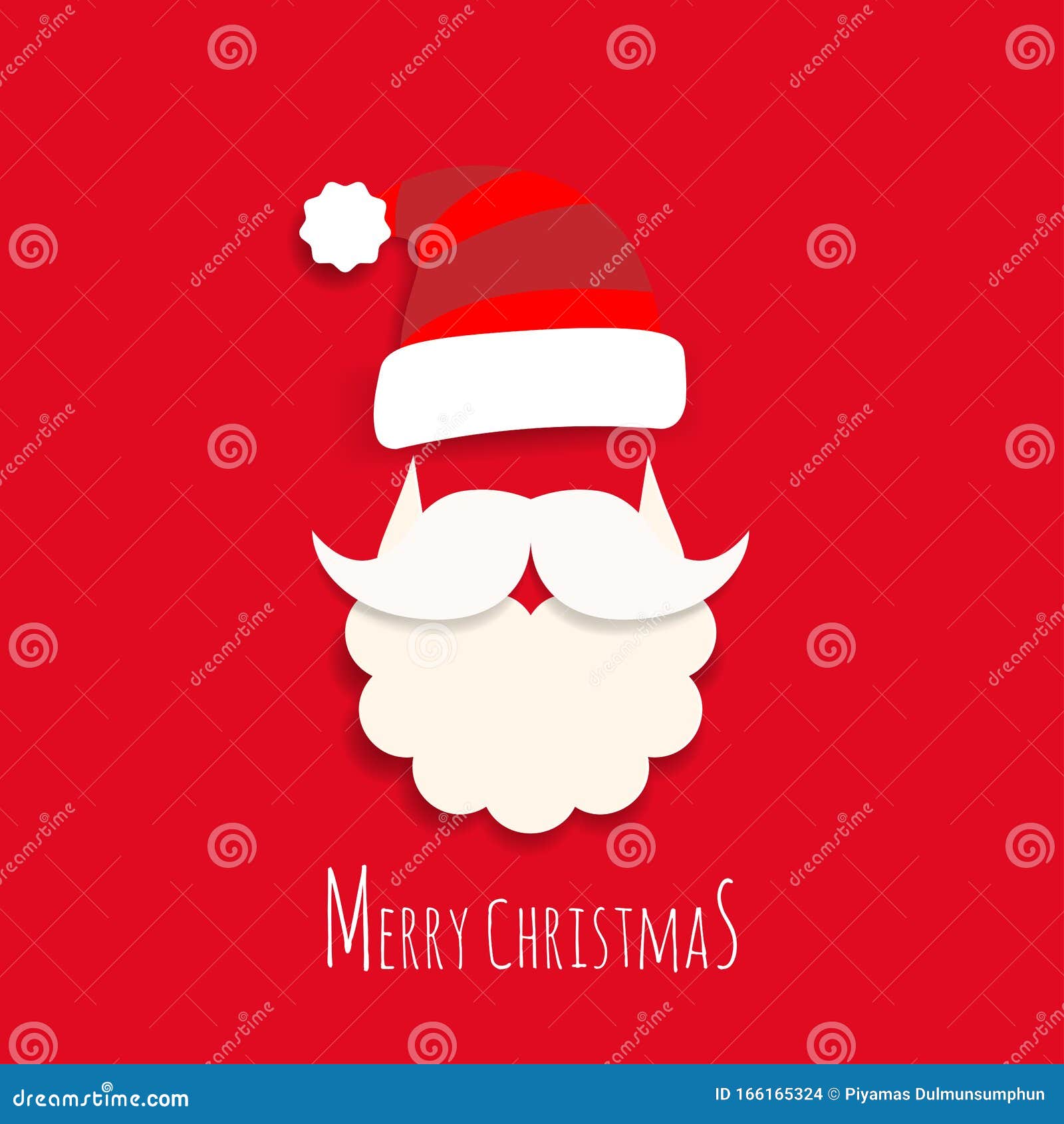 Vector Cute Santa Claus Cartoon with Text Merry Christmas on Red Background  for Christmas Wallpaper Background. Stock Vector - Illustration of festive,  celebration: 166165324