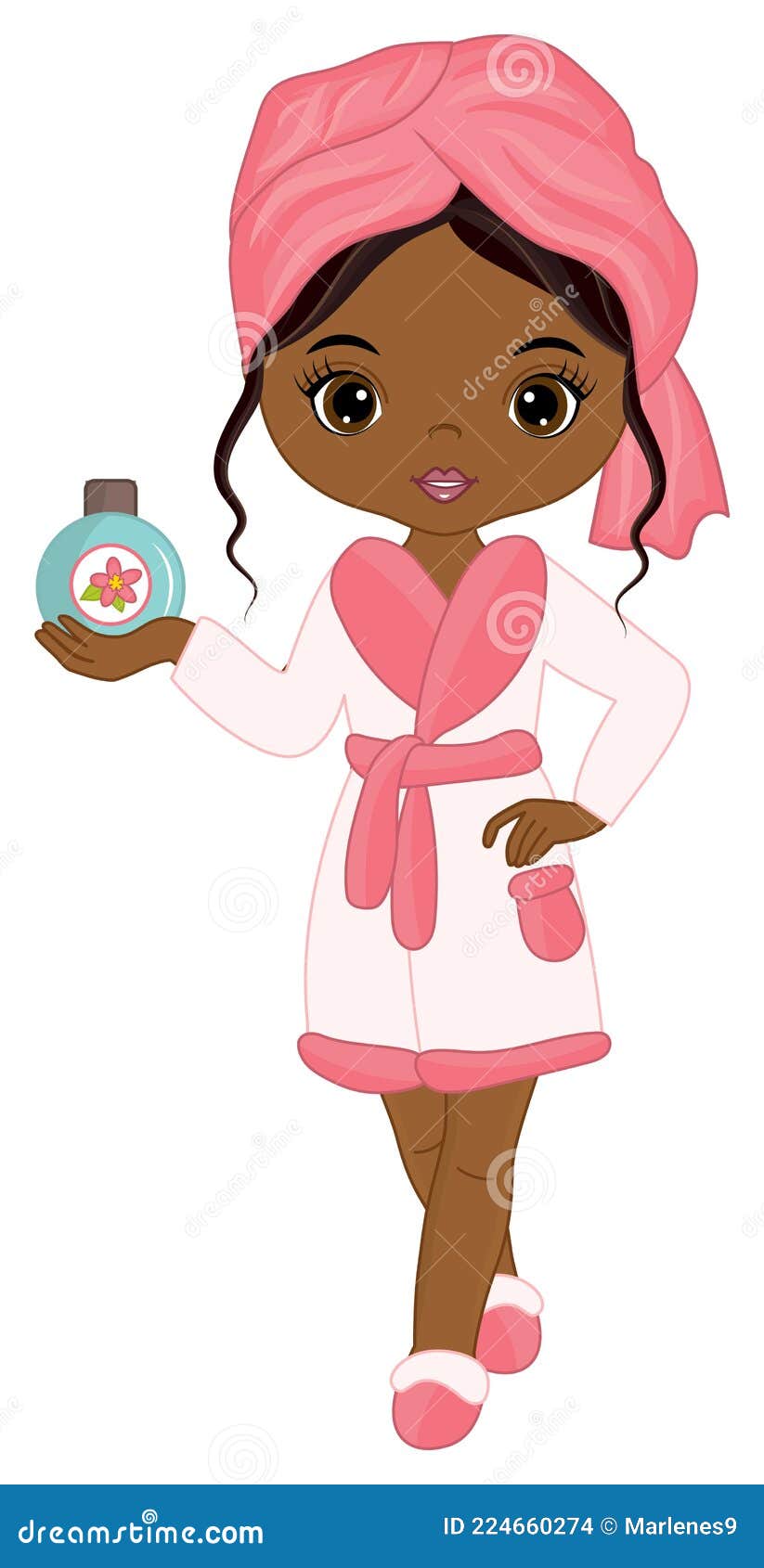  cute spa black girl with towel.  spa girl 