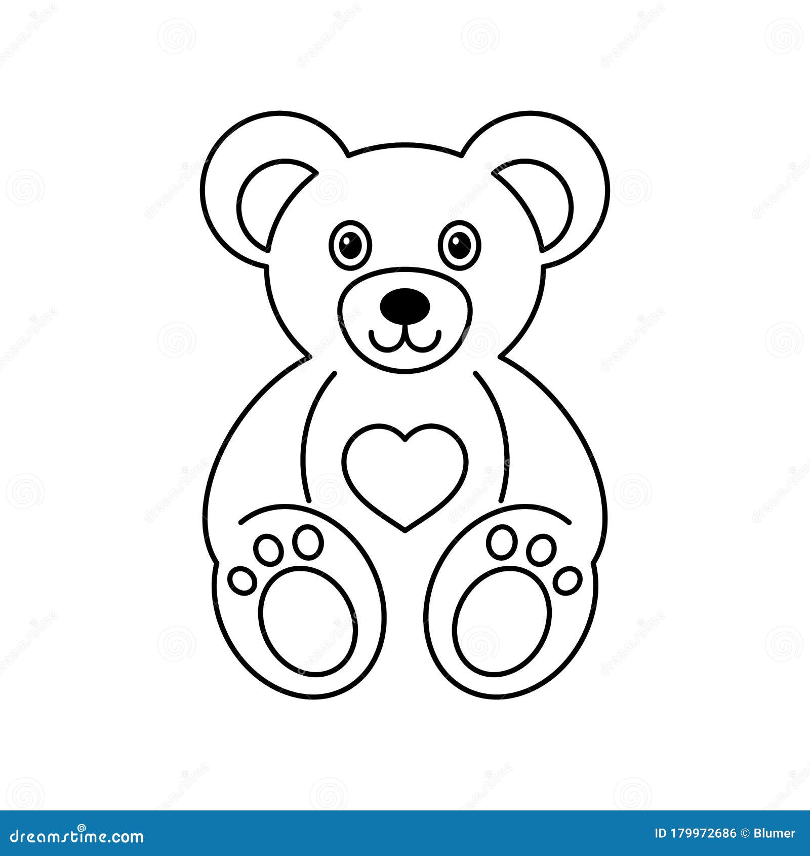 Vector Cute Teddy Bär Umriss Logo Design Vektor Abbildung