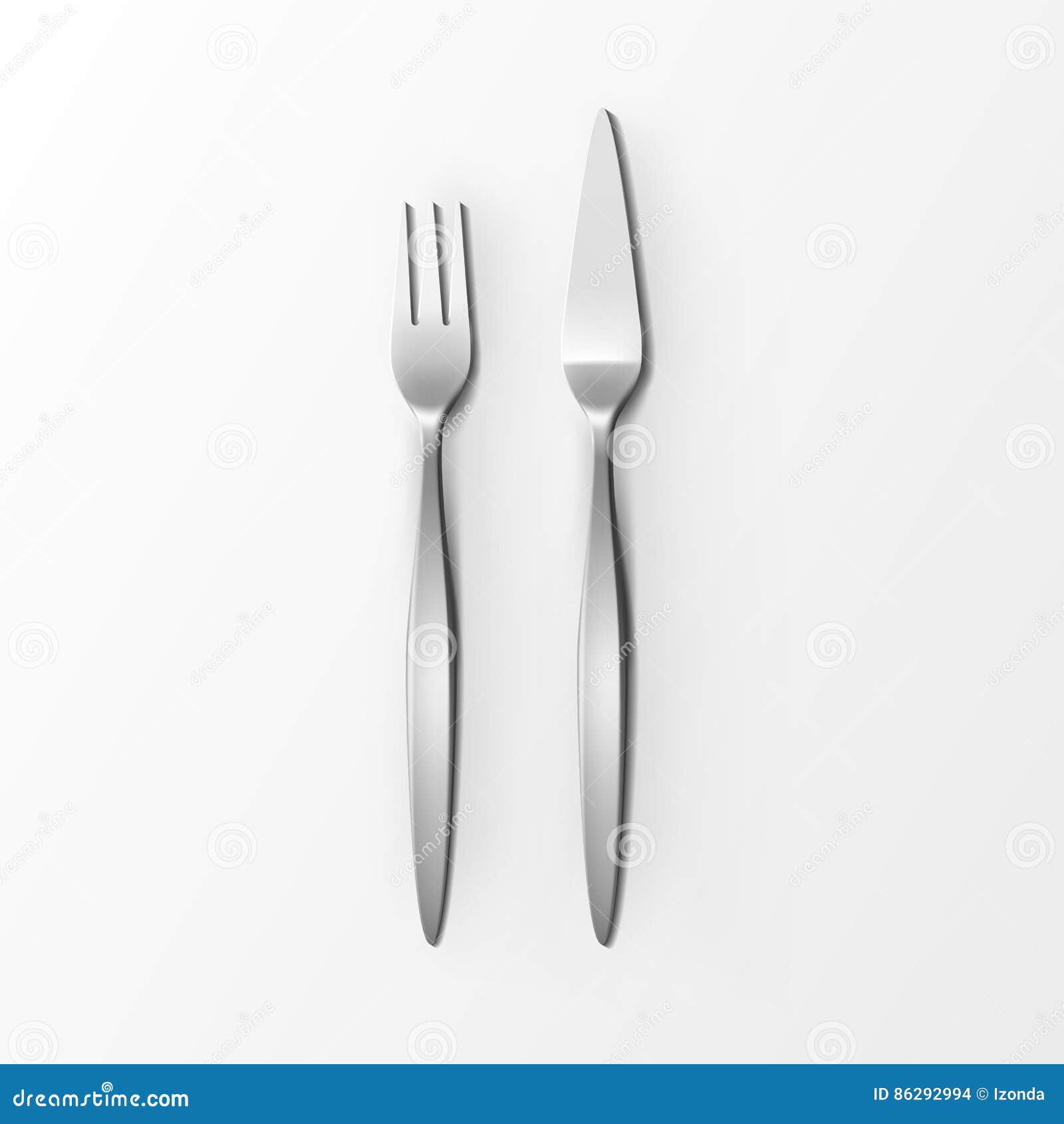 Vector Cutlery Set of Silver Fish Fork and Fish Knife Top View on White  Background. Table Setting Stock Vector - Illustration of kitchen, dinner:  86292994