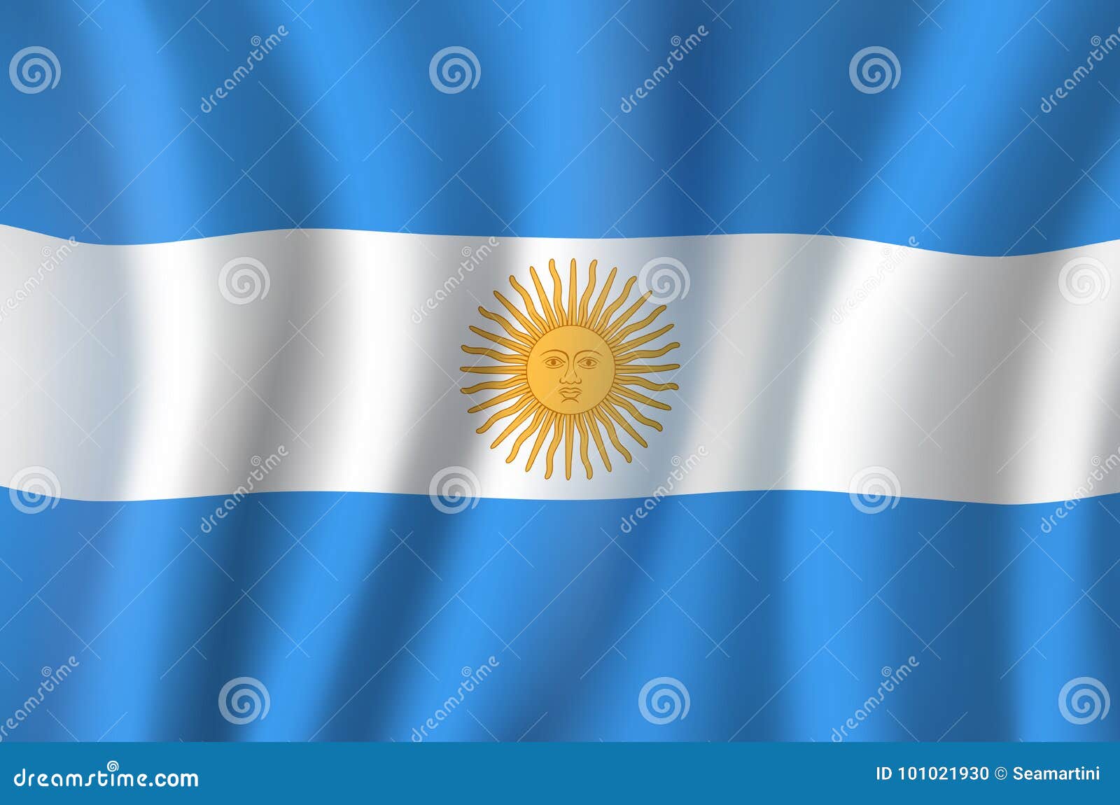 Download Vector 3D Flag Of Argentina National Symbol Stock Vector ...