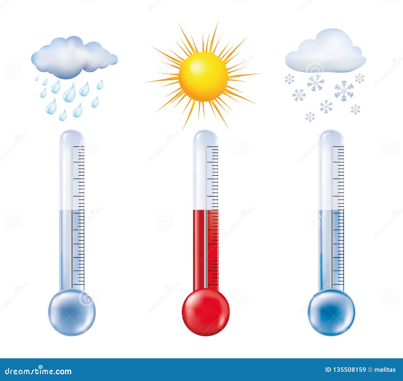 Download Vector 3d Illustration With Isolated Thermometer Measuring ...