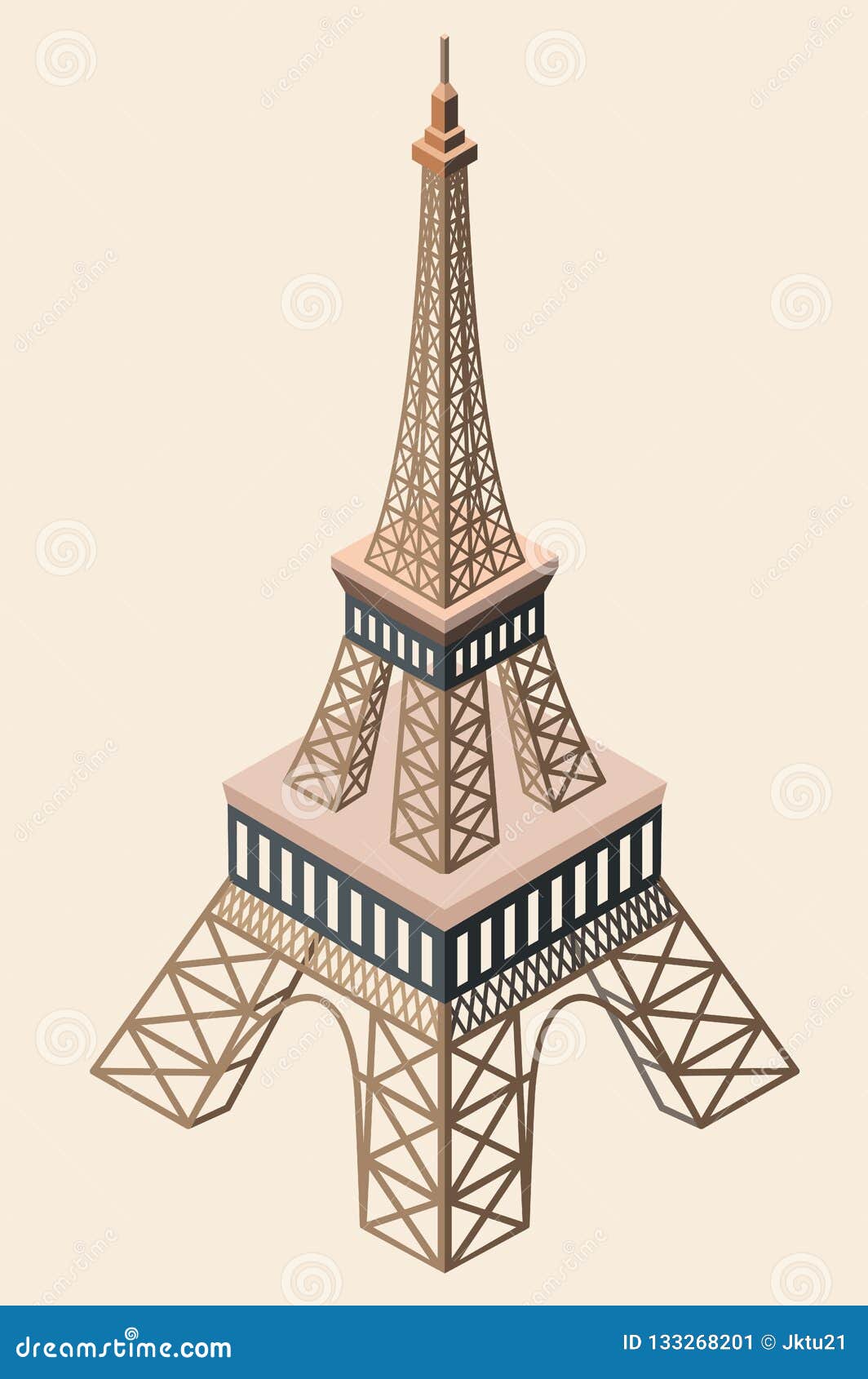 Download Vector 3d Isometric Icon Of Eiffel Tower Stock Vector ...