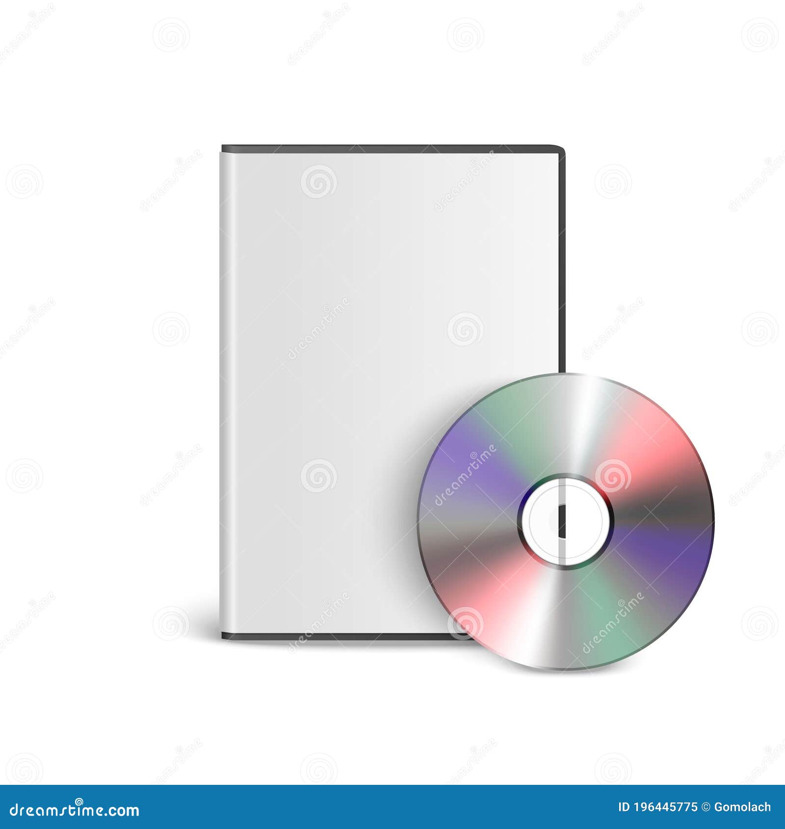 Vector 3d Realistic Cd Dvd With Cover Box Set Closeup Isolated On White Background Design Template Cd Packaging Copy Stock Vector Illustration Of Empty Recordable