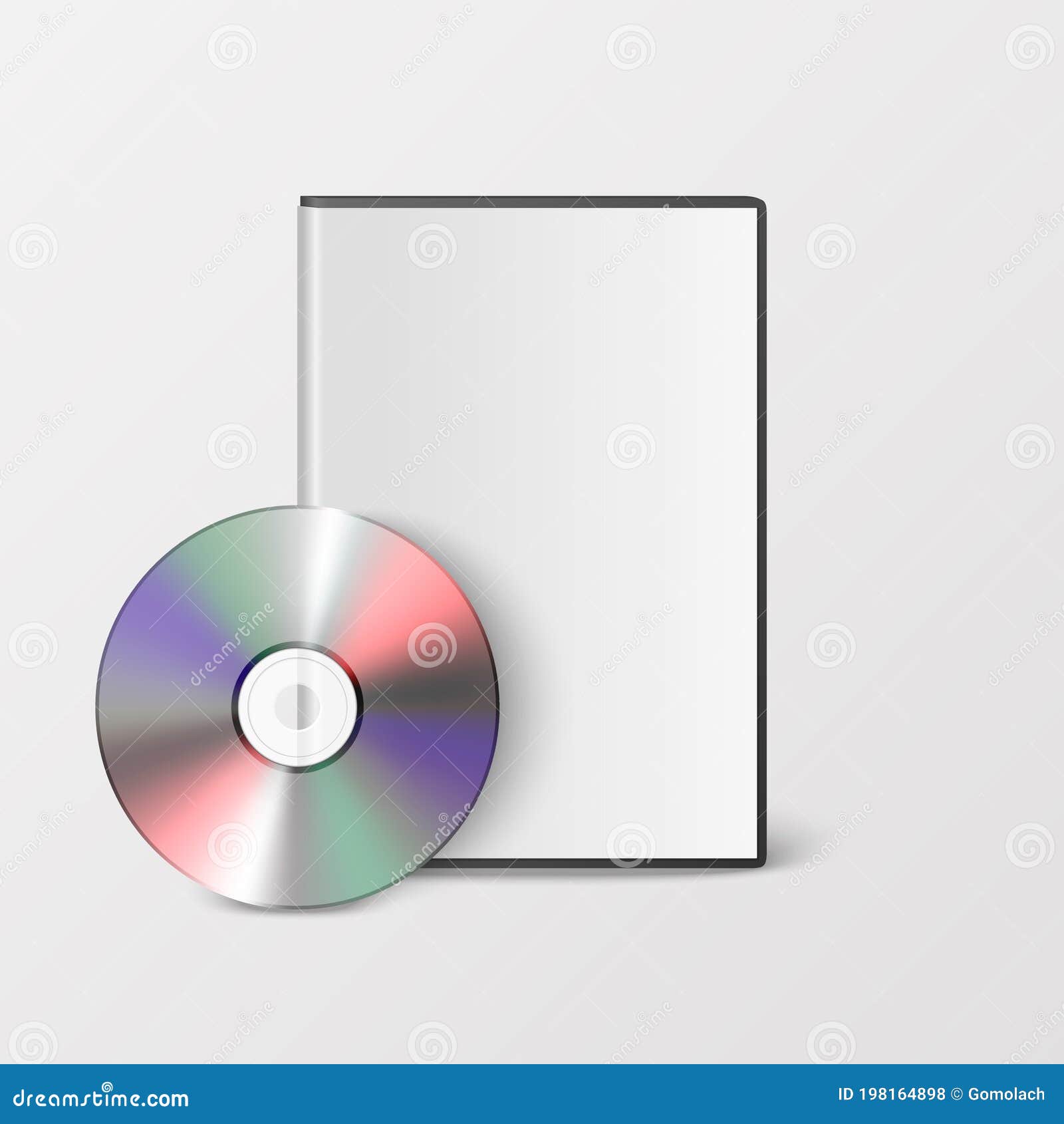 Dvd Disc And Box Template On Plain Background Stock Illustration