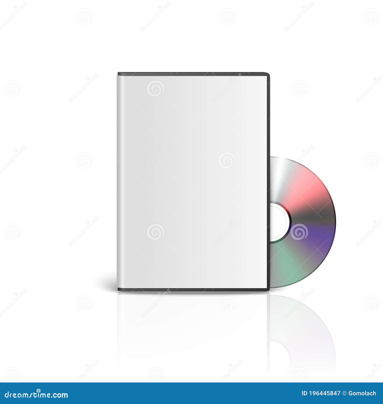 Vector 3d Realistic Cd Dvd With Cover Box Set Closeup Isolated On White Background With Reflection Design Template Cd Stock Vector Illustration Of Shiny Blue