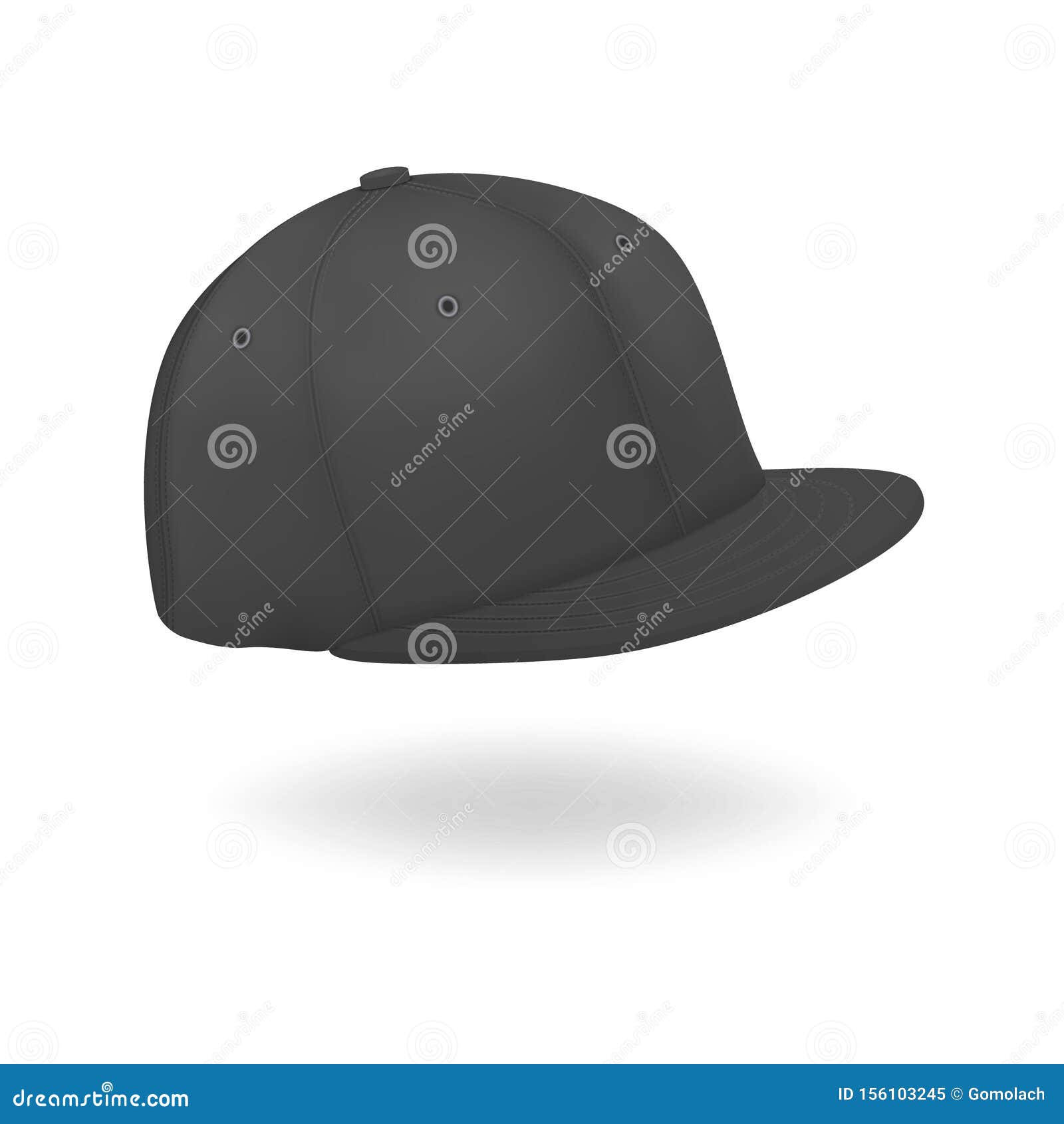 Download Vector 3d Realistic Render Black Blank Baseball Snapback ...