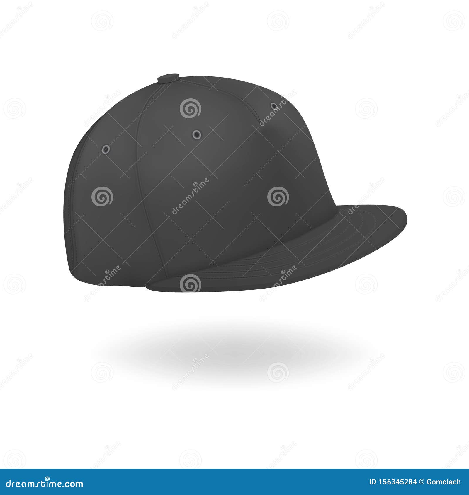 Download Vector 3d Realistic Render Black Blank Baseball Snapback ...