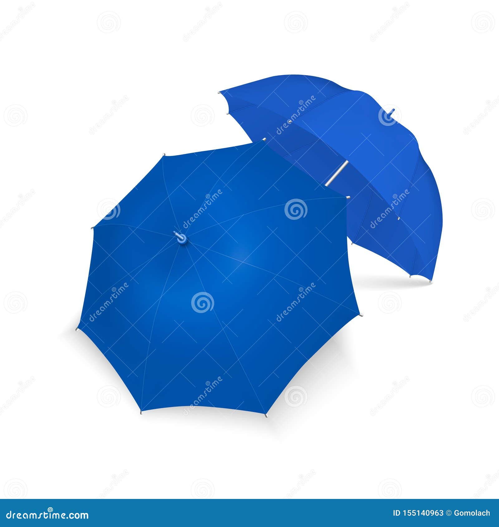 Download Vector 3d Realistic Render Blue Blank Umbrella Icon Set ...