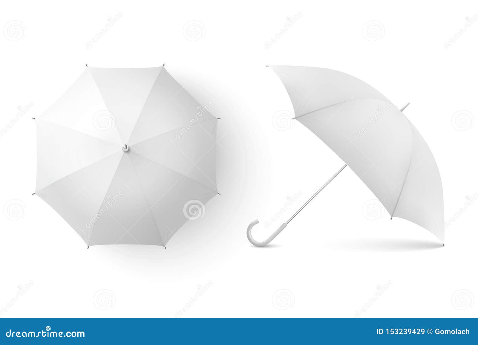 Vector 20d Realistic Render White Blank Umbrella Icon Set Closeup Intended For Blank Umbrella Template