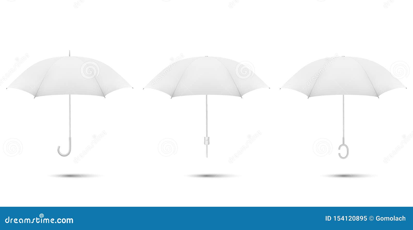 Download Vector 3d Realistic Render White Blank Umbrella Icon Set ...