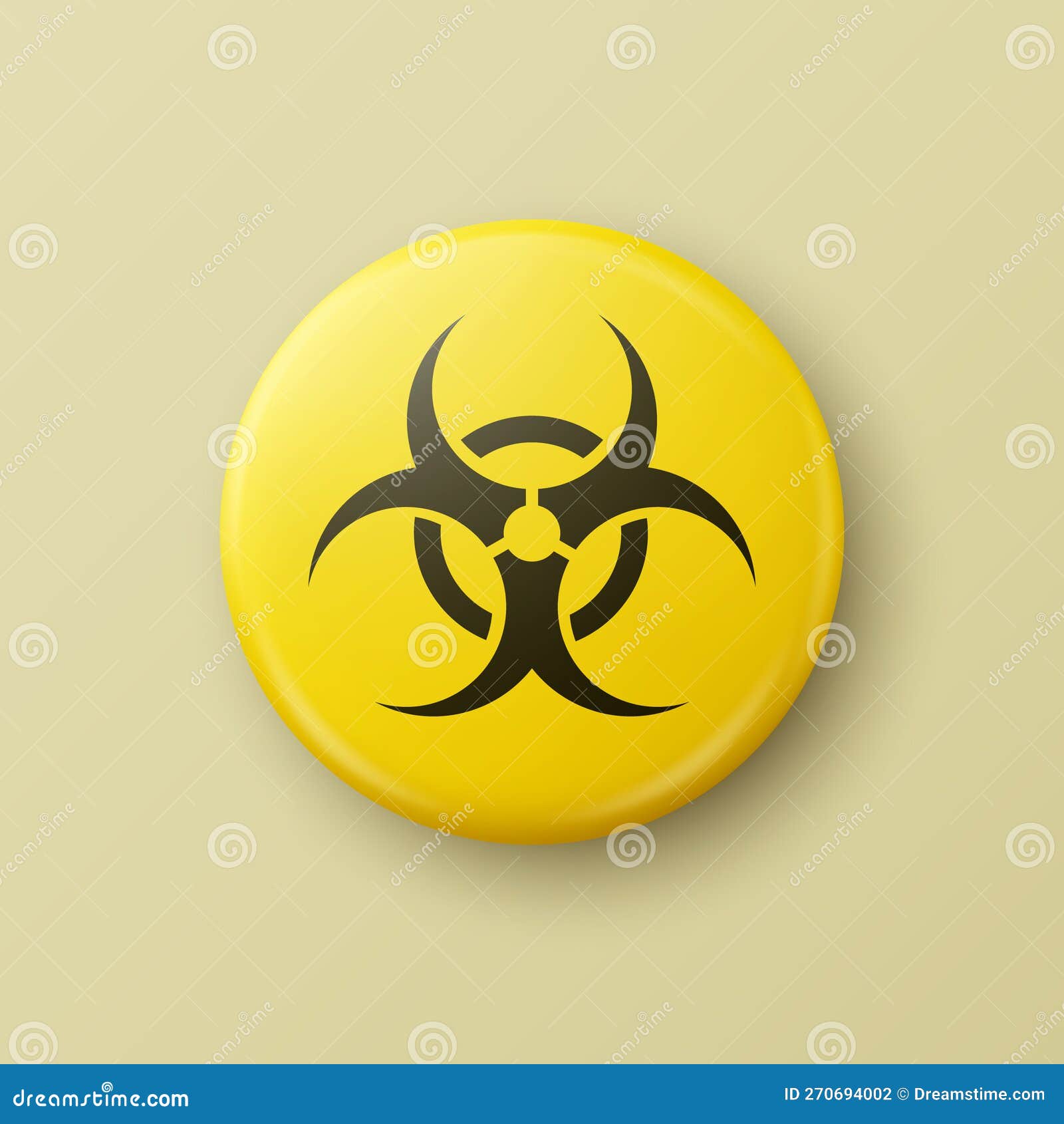 Vector 3d Realistic Round Yellow and Black Warning, Danger, Biohazard ...