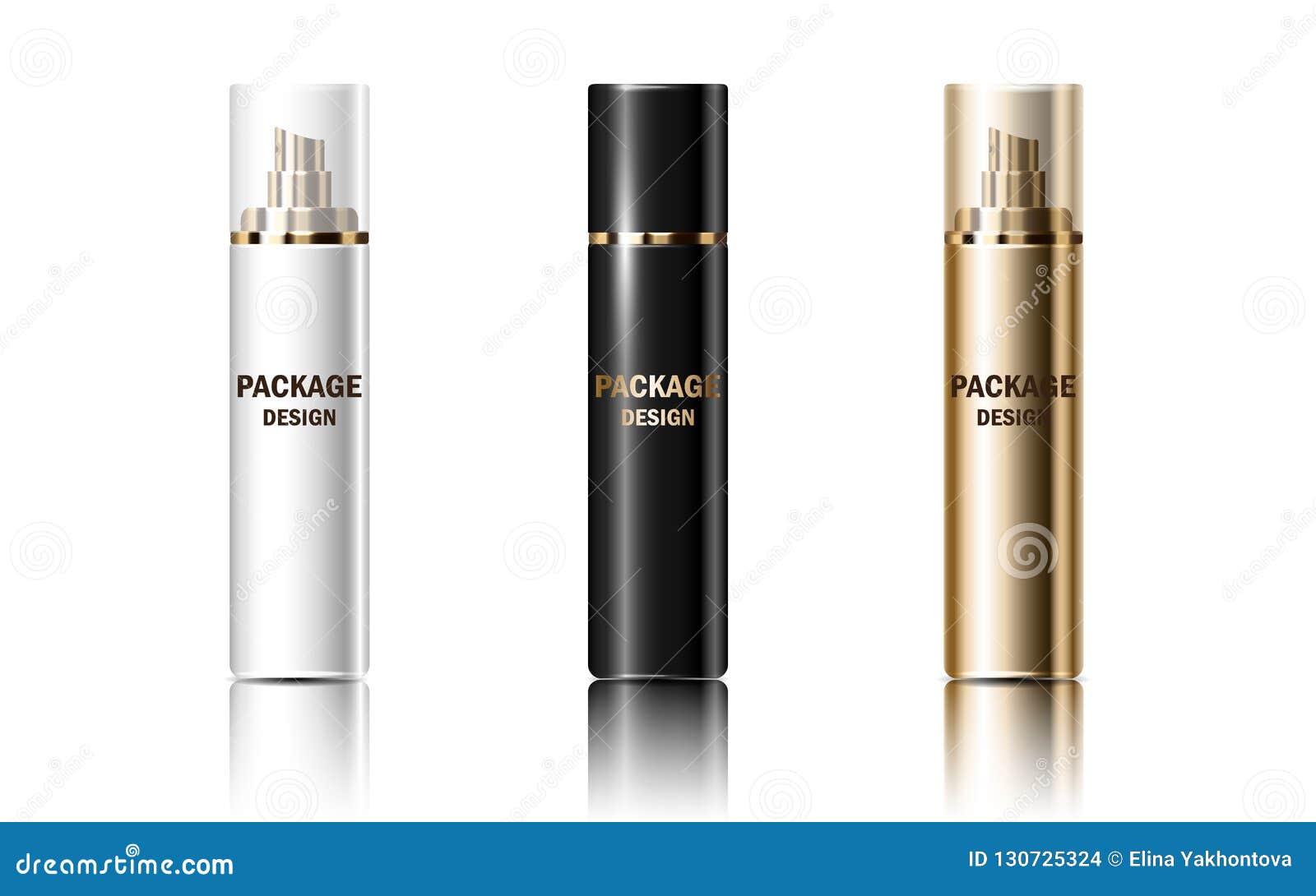 Download Vector 3d Set Mockup Glossy Realistic Jar Containers Packing Spray, Cosmetics Products. Gas ...