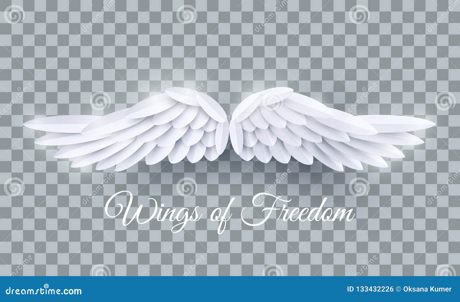 Download Vector 3d White Realistic Layered Paper Cut Angel Wings ...