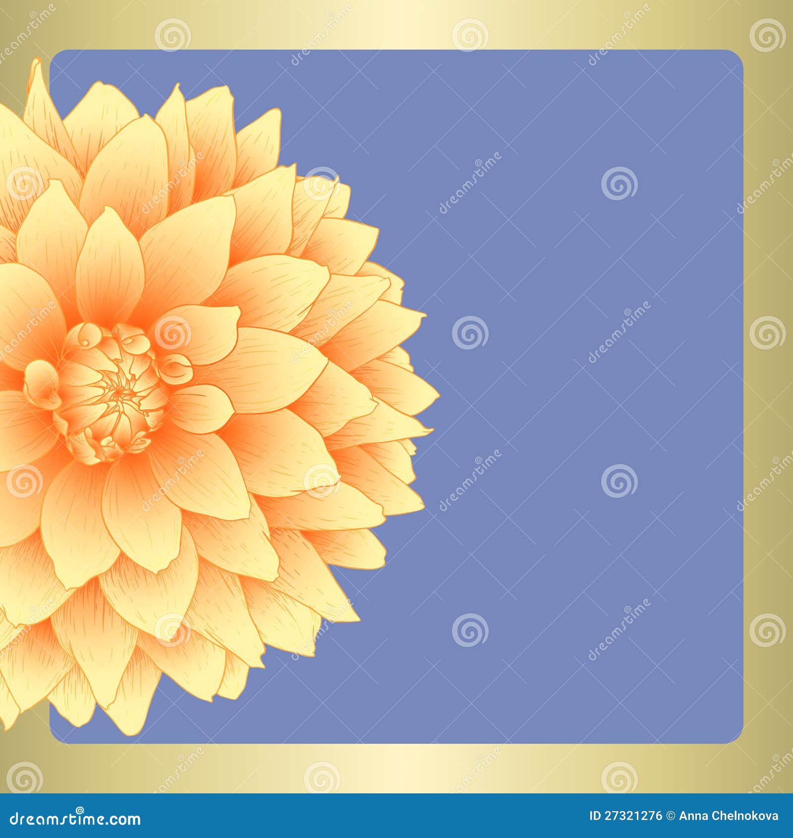 Vector dahlia flower. stock vector. Illustration of orange - 27321276