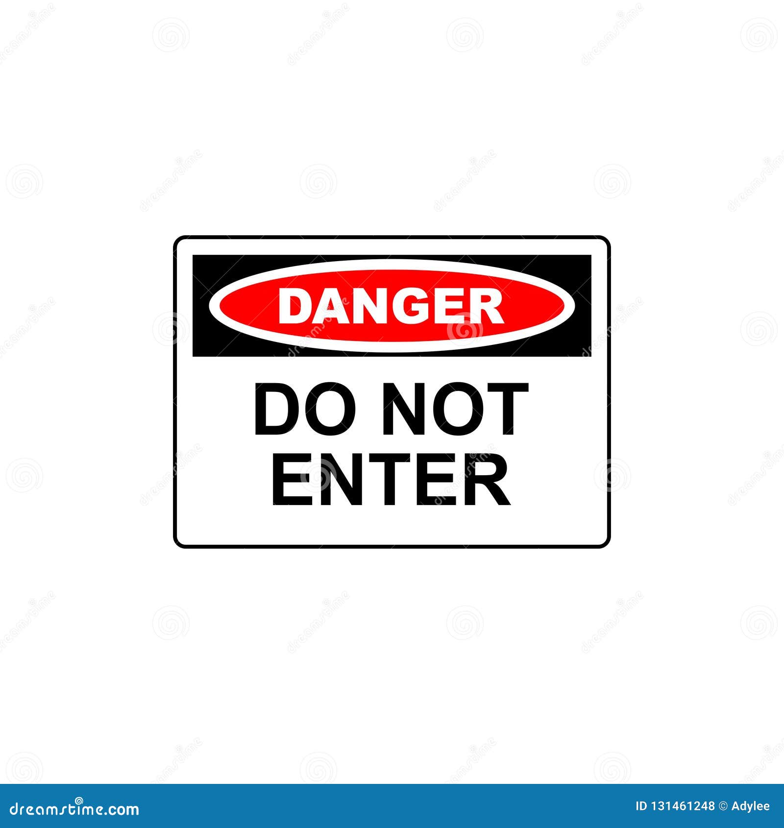 Vector Danger Sign Do Not Enter Stock Photo - Illustration of overhead,  isolated: 131461248