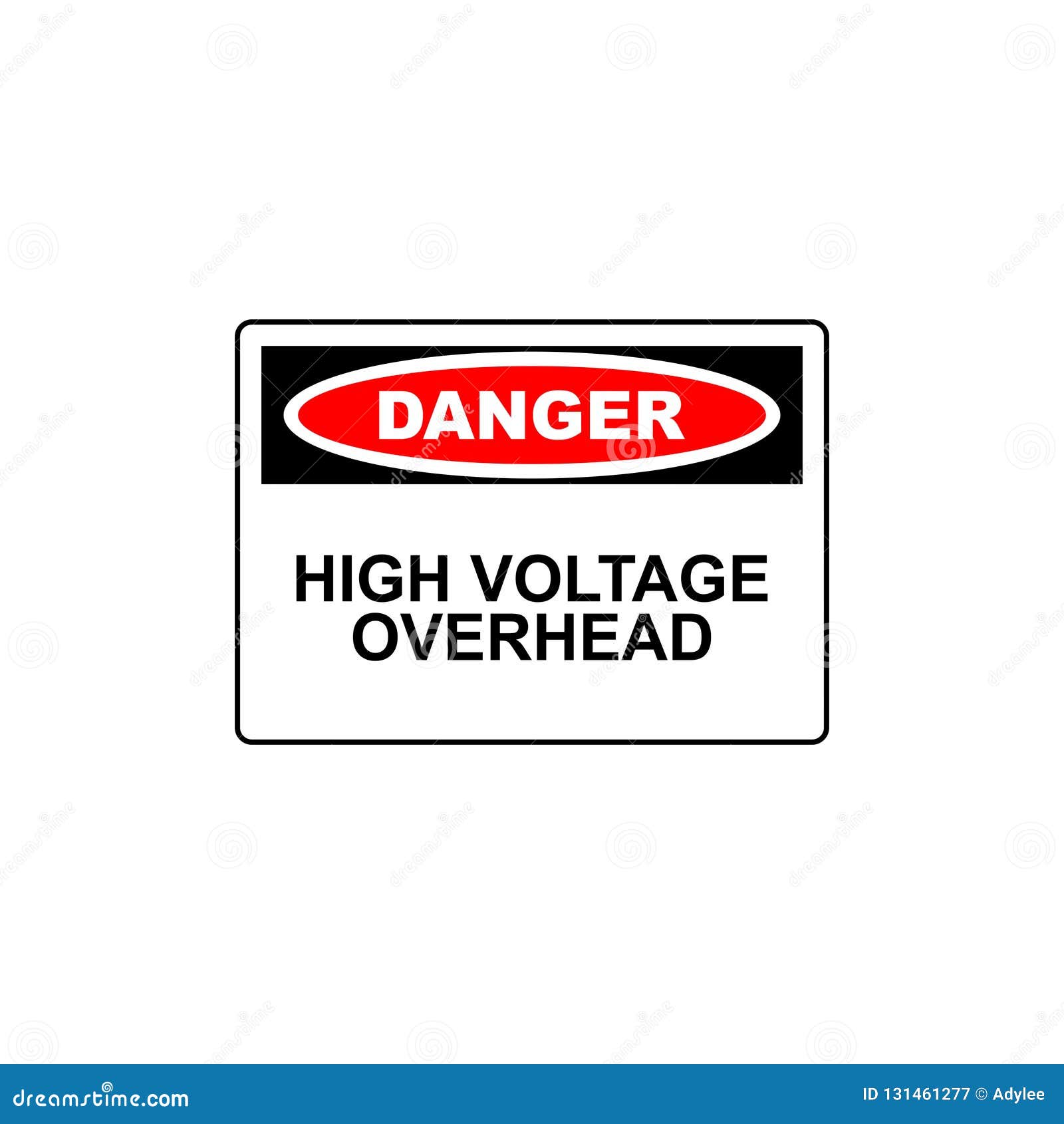 Vector Danger Sign High Voltage Overhead Stock Image Illustration Of