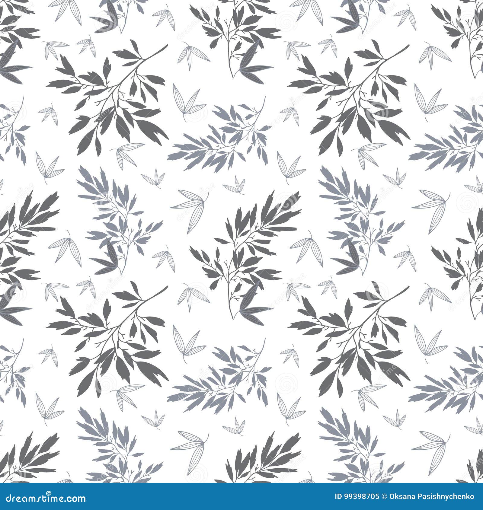  dark grey white tropical leaves summer seamless pattern