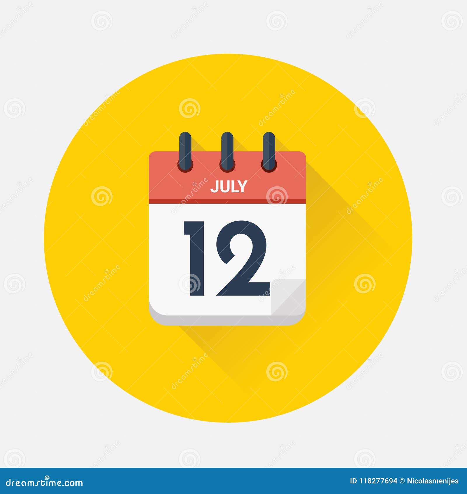 Vector Of Day Calendar With Date July 12 2018 Stock Illustration Illustration Of Notepad Celebrate 118277694