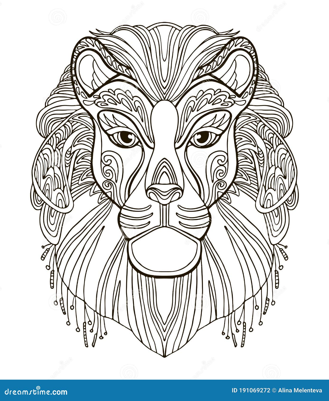 Vector De Coloración De Leones Ilustración del Vector - Ilustración de  mandala, elegante: 191069272