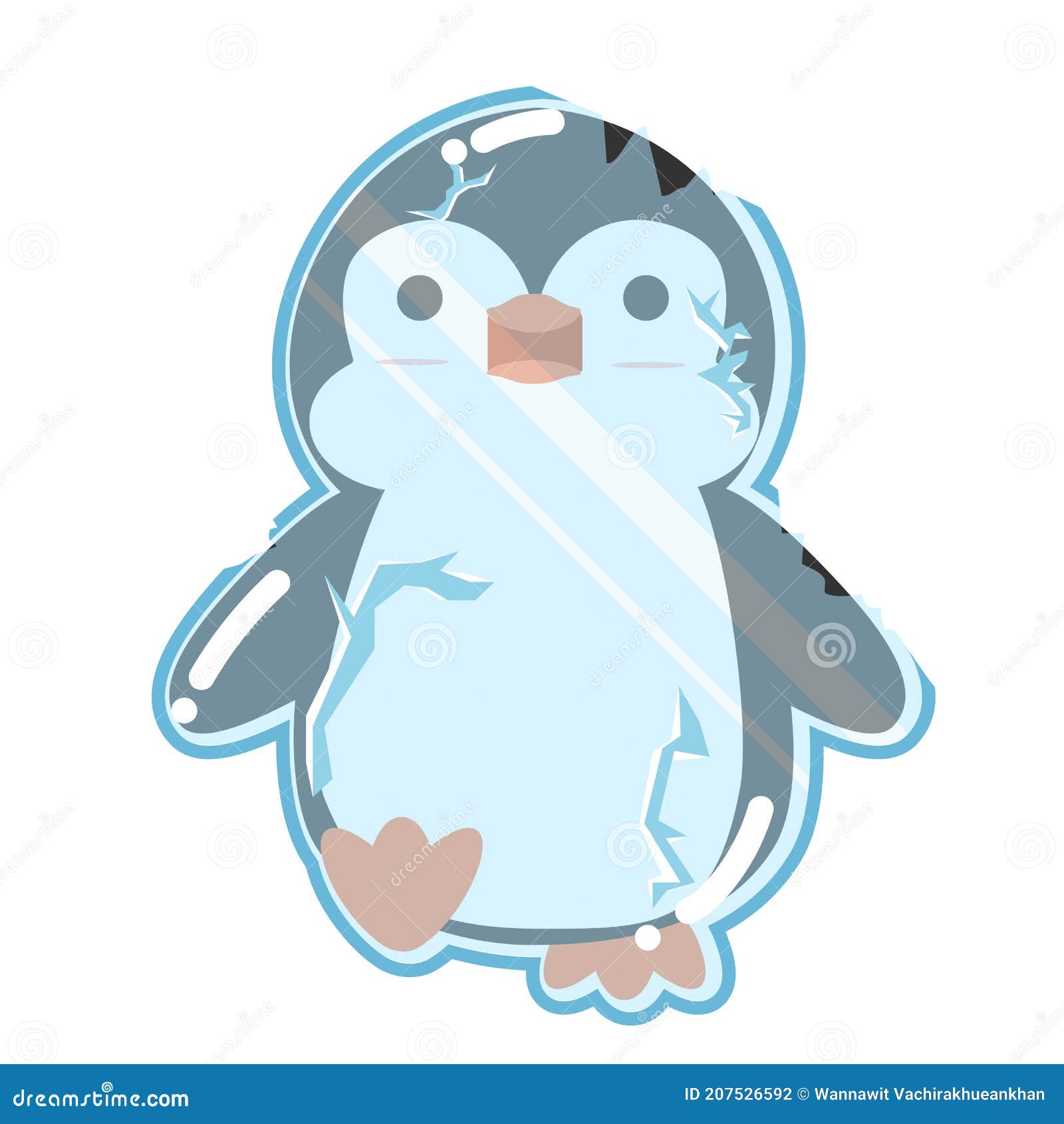 Vector De Congelación De Dibujos Animados De Pingüino Lindo Ilustración del  Vector - Ilustración de bandera, pingüino: 207526592
