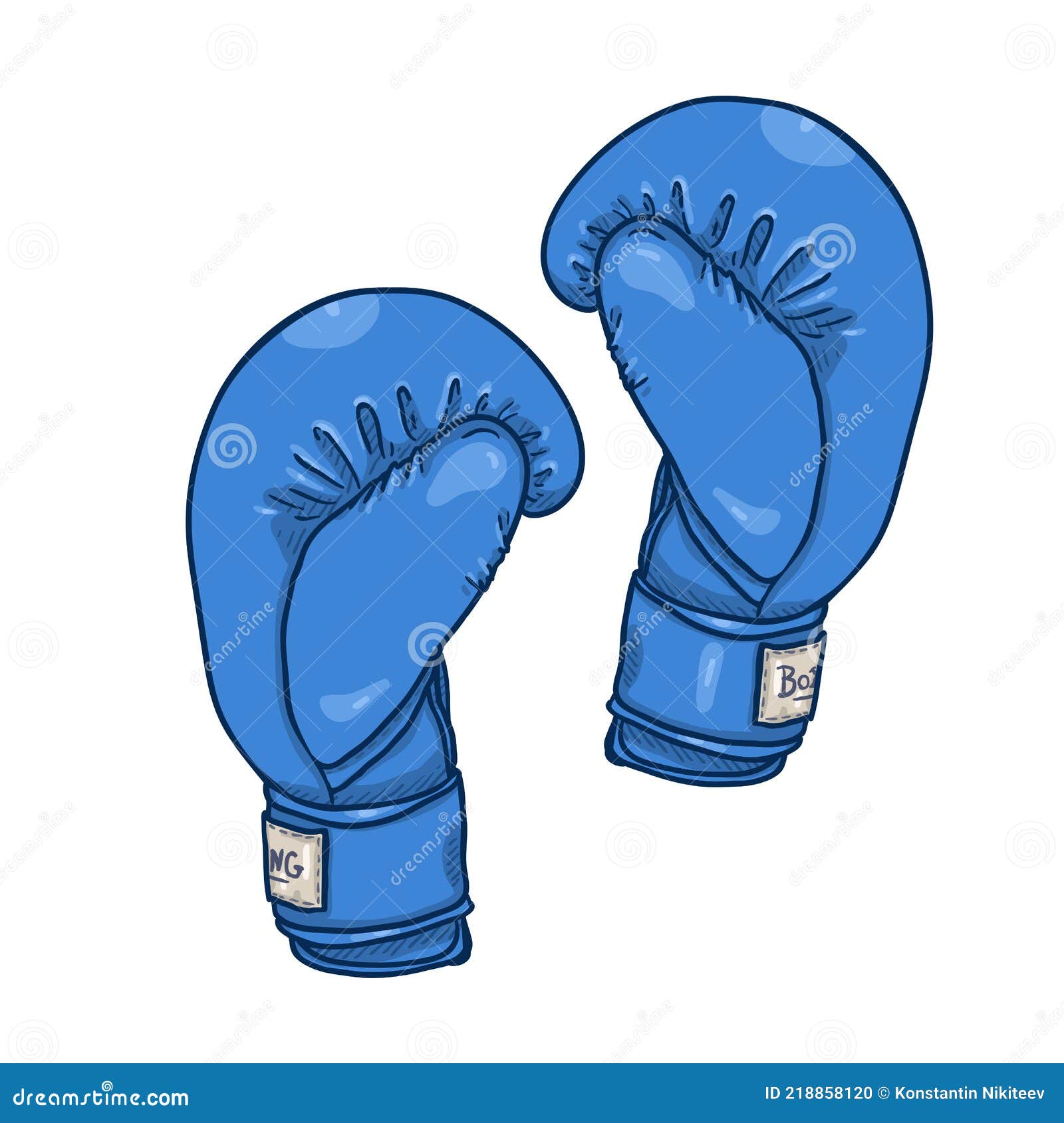 Vector De Dibujos Animados Guantes De Boxeo Azul Ilustración del