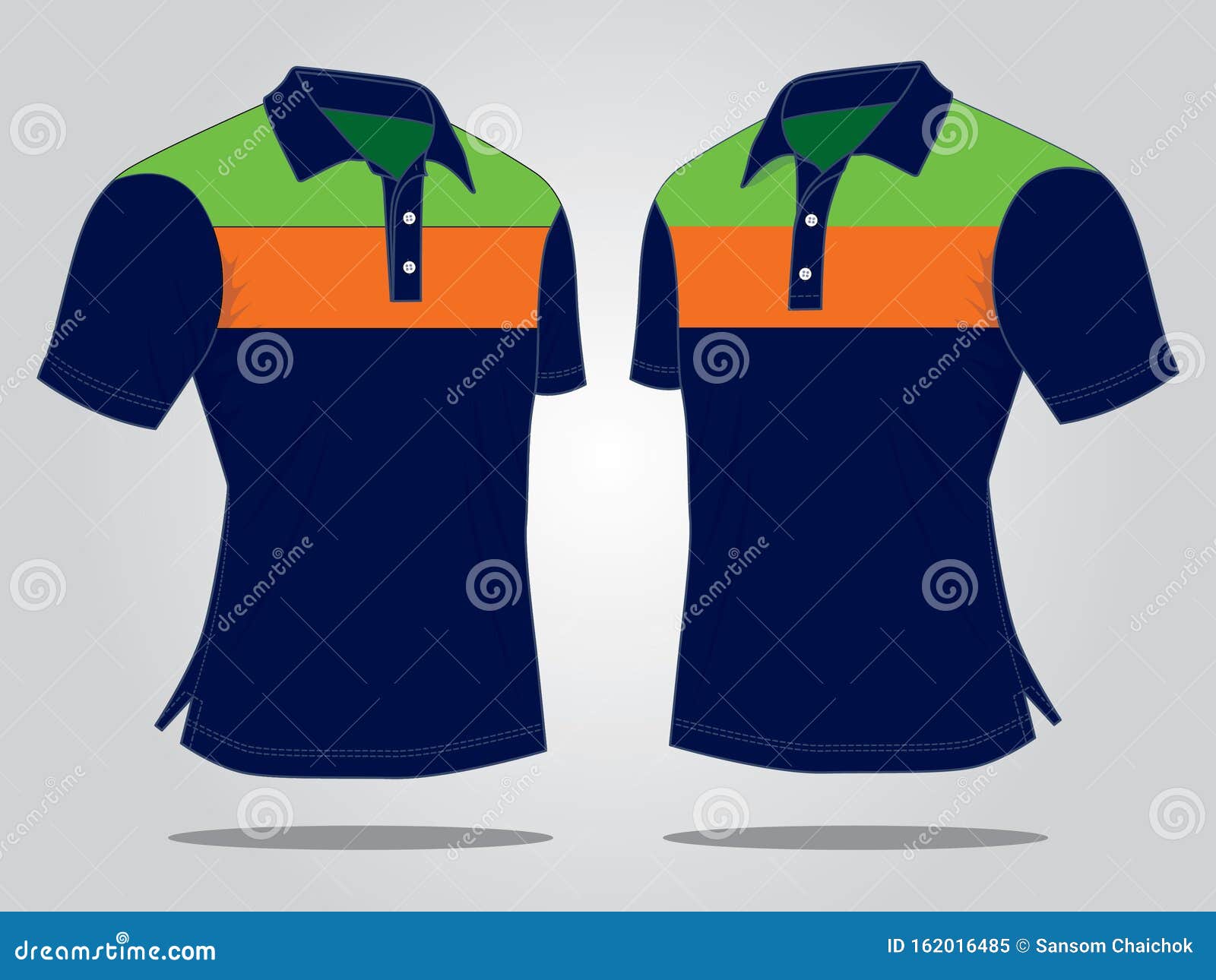 Vector De Diseño De Camisas Polo De Tres Colores Stock de ilustración -  Ilustración de botones, capas: 162016485