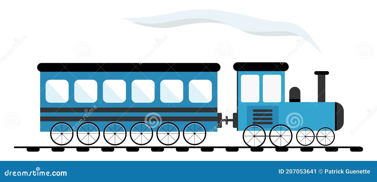 Vector De Ilustración Del Tren Azul Ilustración del Vector - Ilustración de  pista, movimiento: 207053641