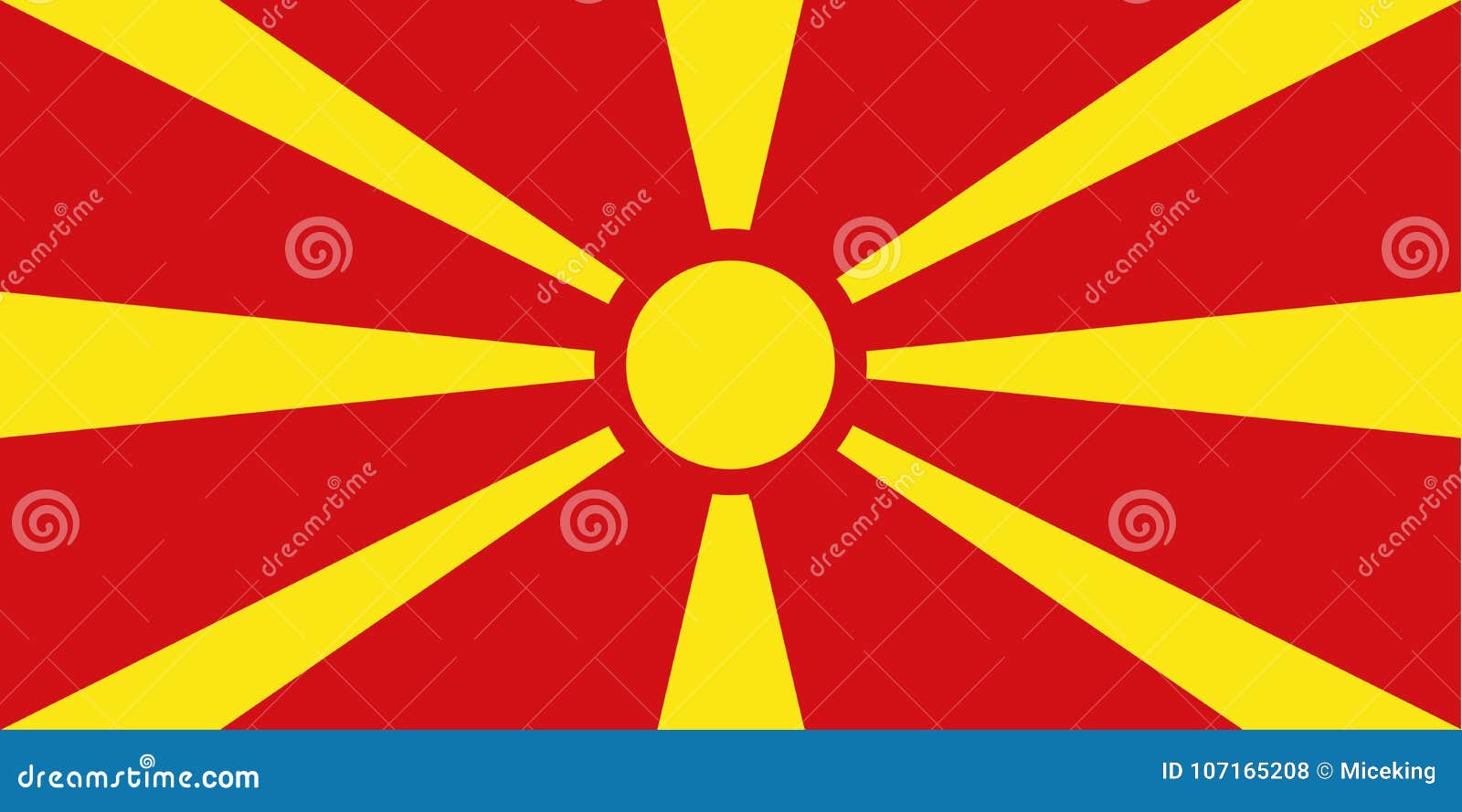 Vector de la bandera de Macedonia. Vector de Skopje Europa de la bandera de Macedonia