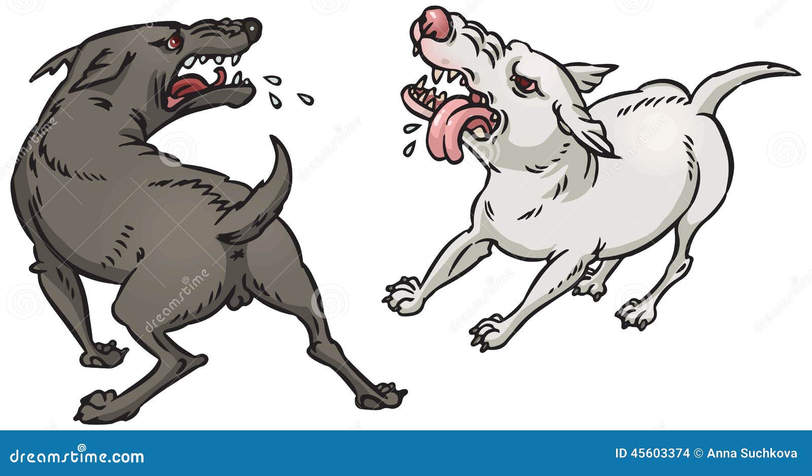 Vector De Los Perros Que Lucha Ilustración del Vector - Ilustración de