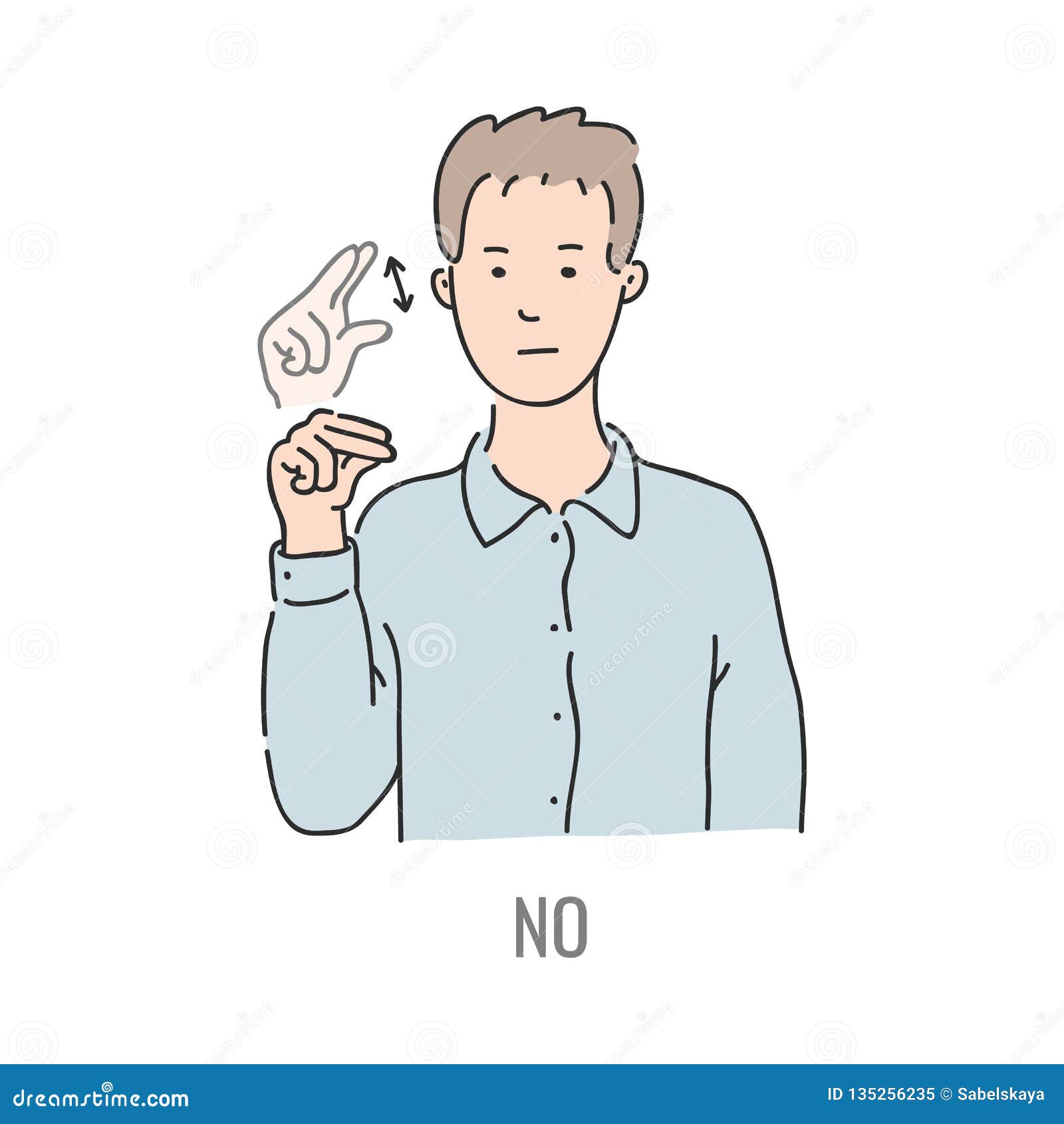 Vector Deaf Mute Sign Language Character Gesture Stock Vector
