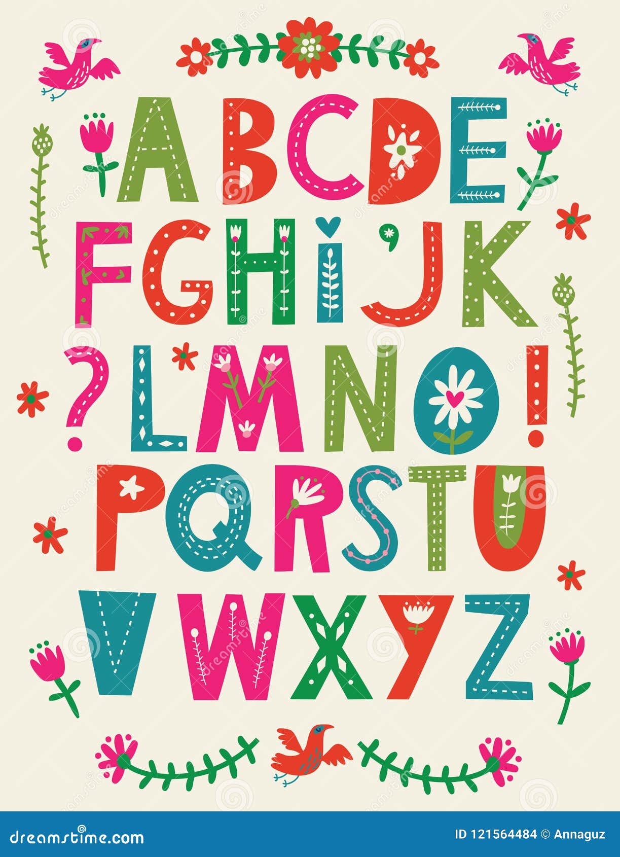 Vector Decorative Alphabet. Letters and Elements Stock Vector ...