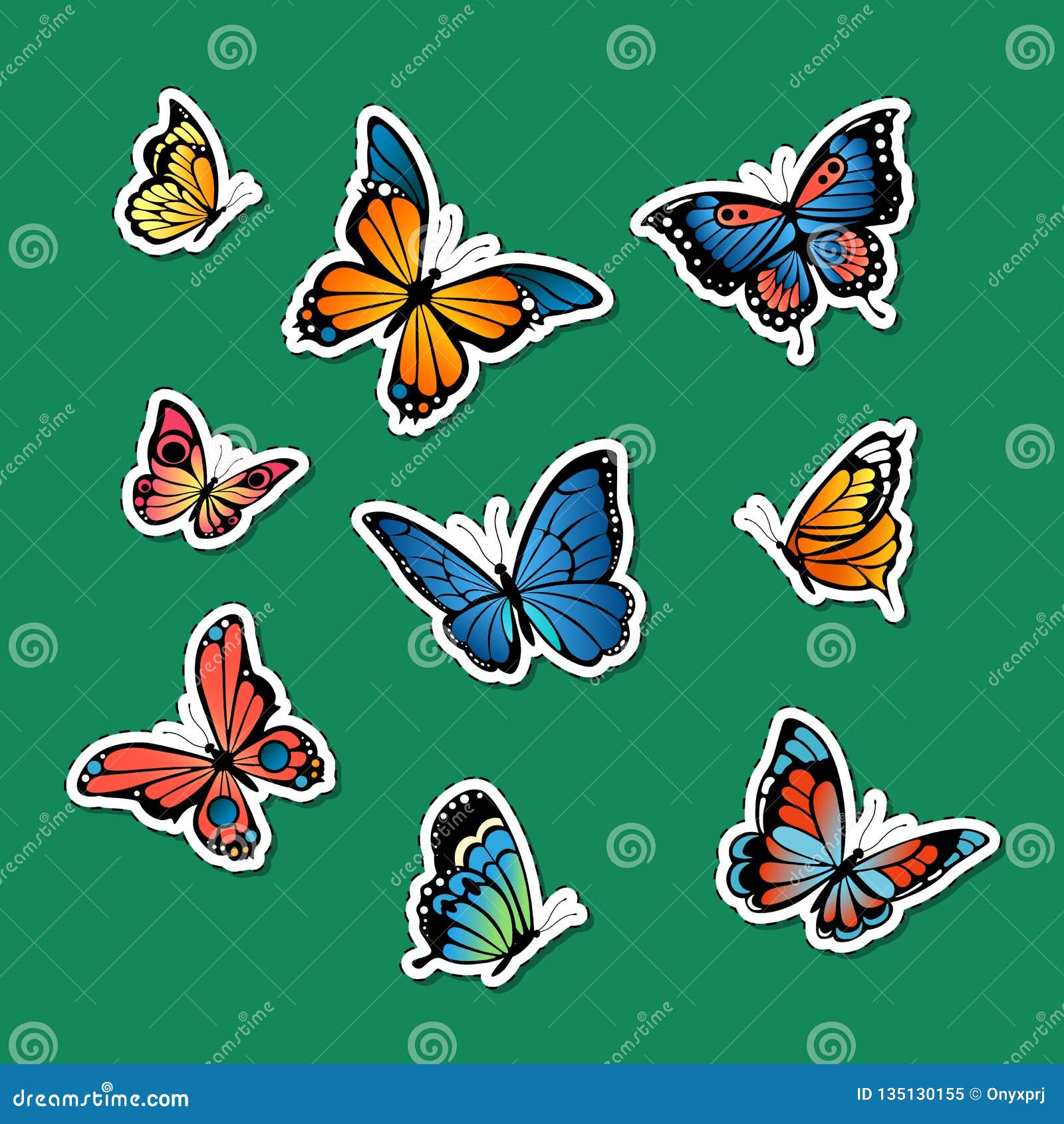 Butterfly Sticker Vector Art, Icons, and Graphics for Free Download