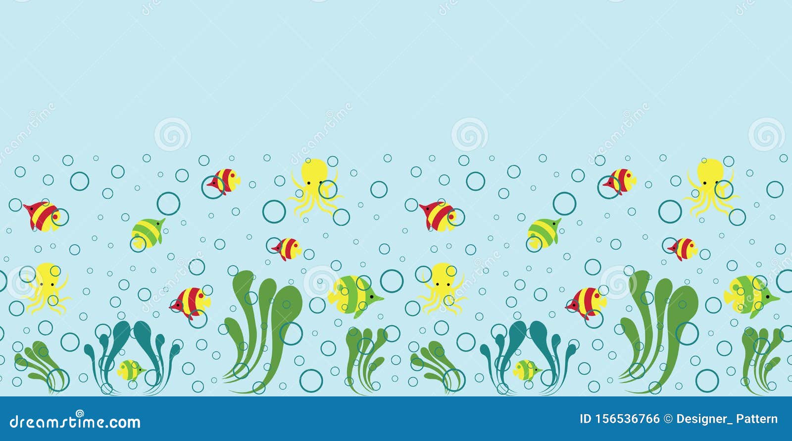  deep blue sea wonder with bubbles border