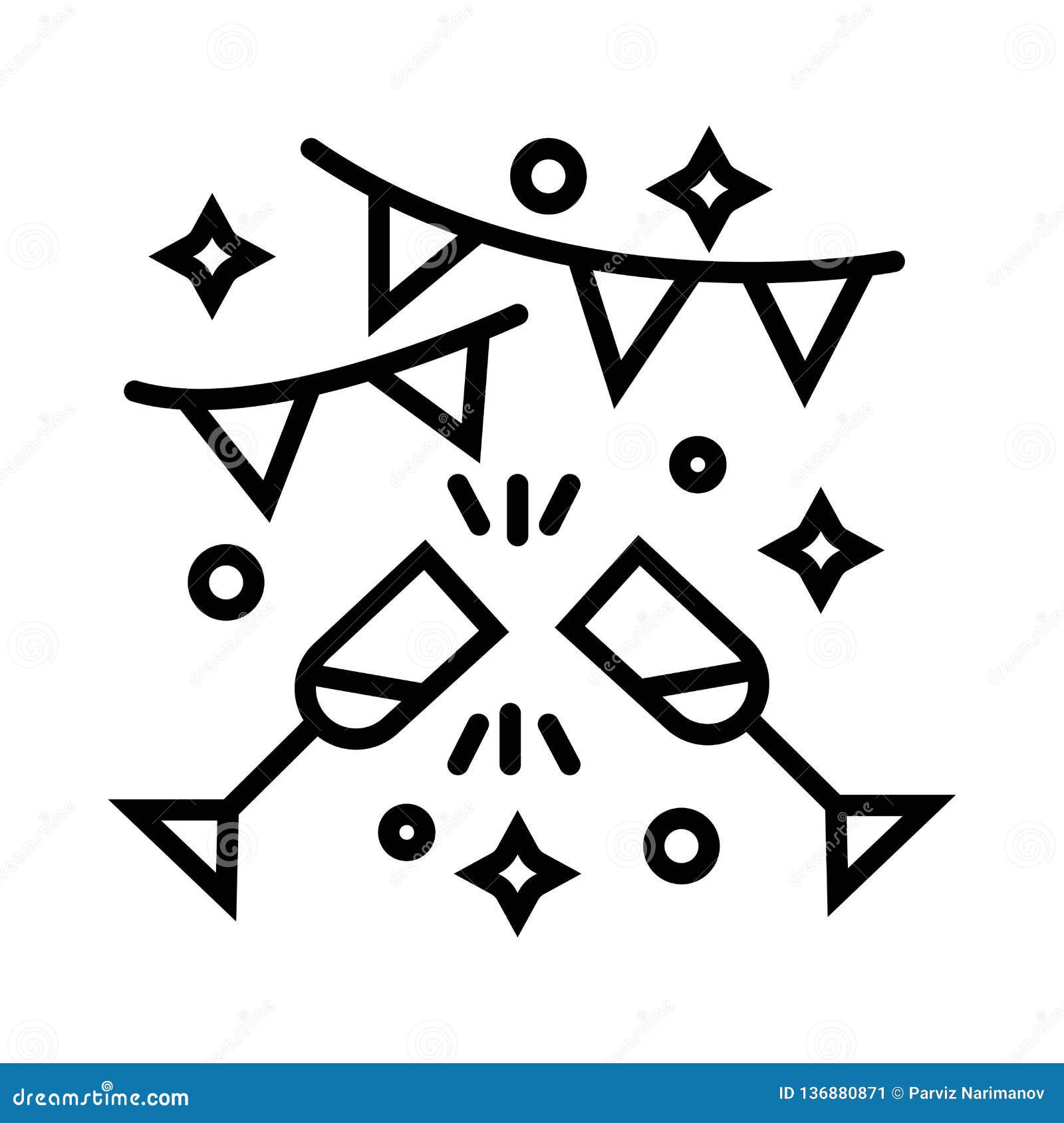 Vector Del Icono De La Fiesta De Cumpleaños Stock de ilustración