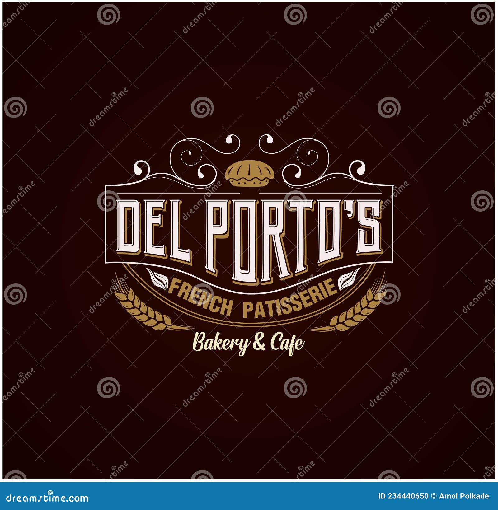 Vector Del Logo De Cafe Del Portos Ilustración del Vector Ilustración