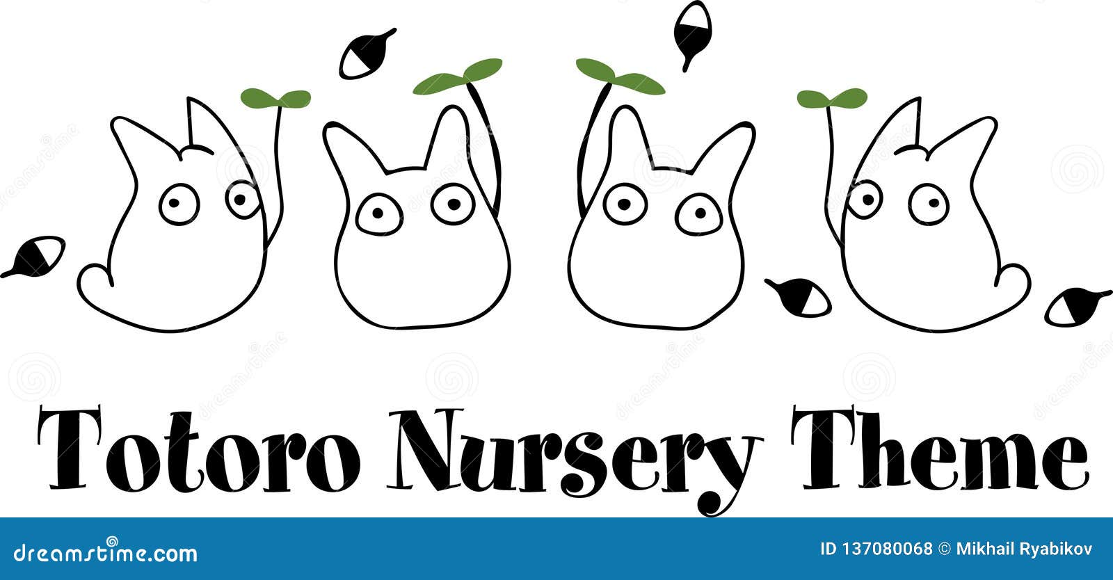 Diseño Vectorial Para Cuarto De Bebé De Totoro Foto de archivo editorial -  Ilustración de muchachos, fichero: 137080068, image size:1600x834