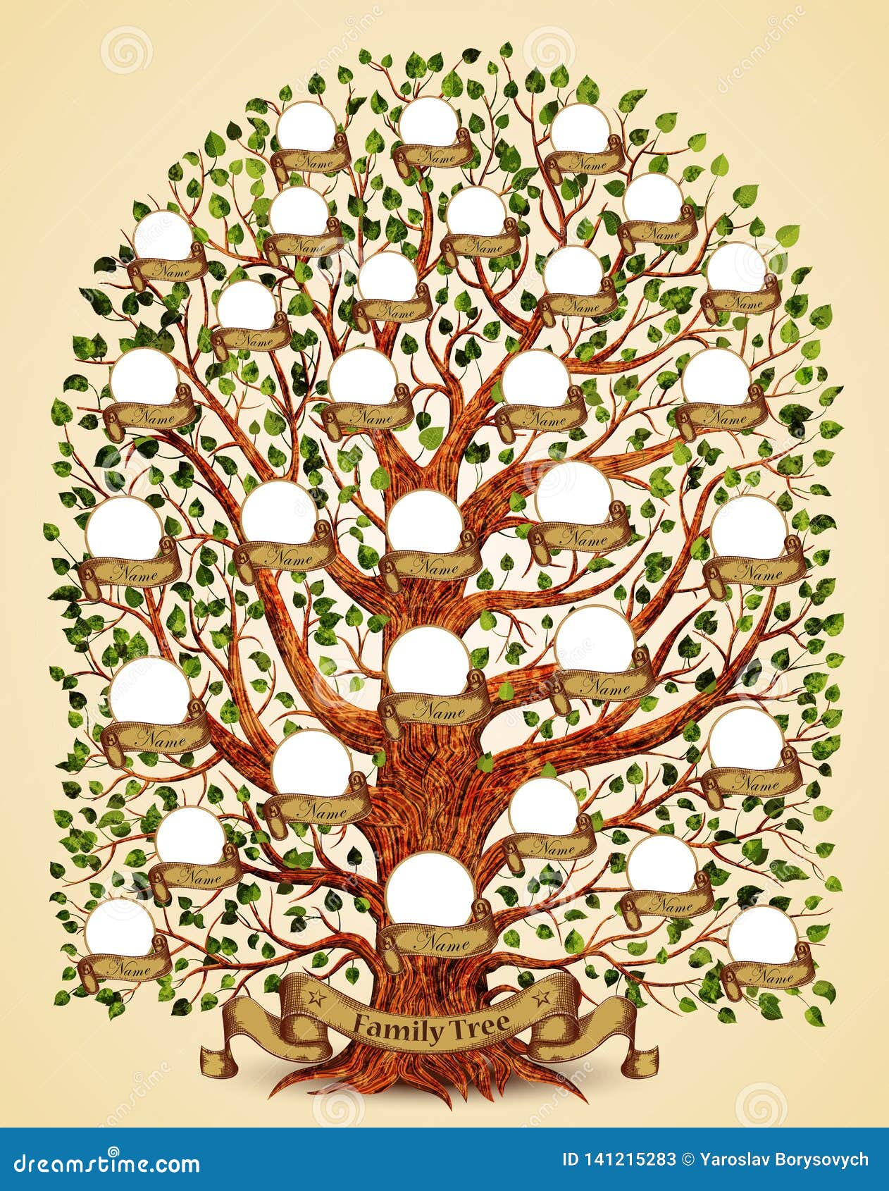 Vector Del Vintage De La Plantilla Del árbol De Familia Ilustración del  Vector - Ilustración de padre, viejo: 141215283